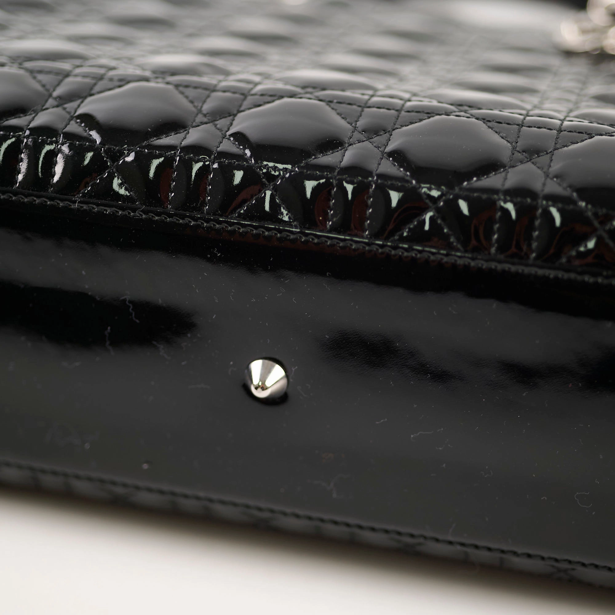 Christian Dior Large Lady Dior Black Patent