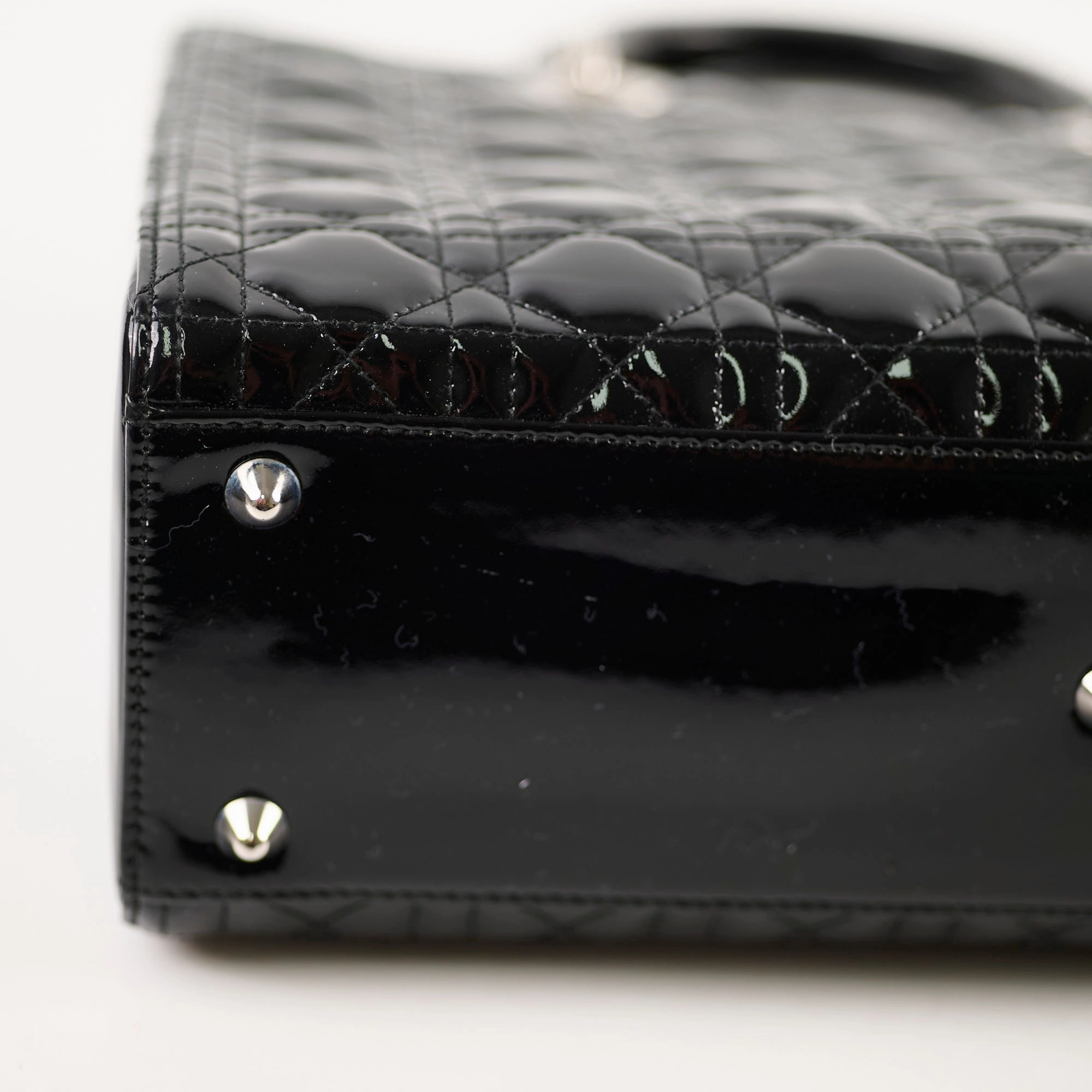 Christian Dior Large Lady Dior Black Patent