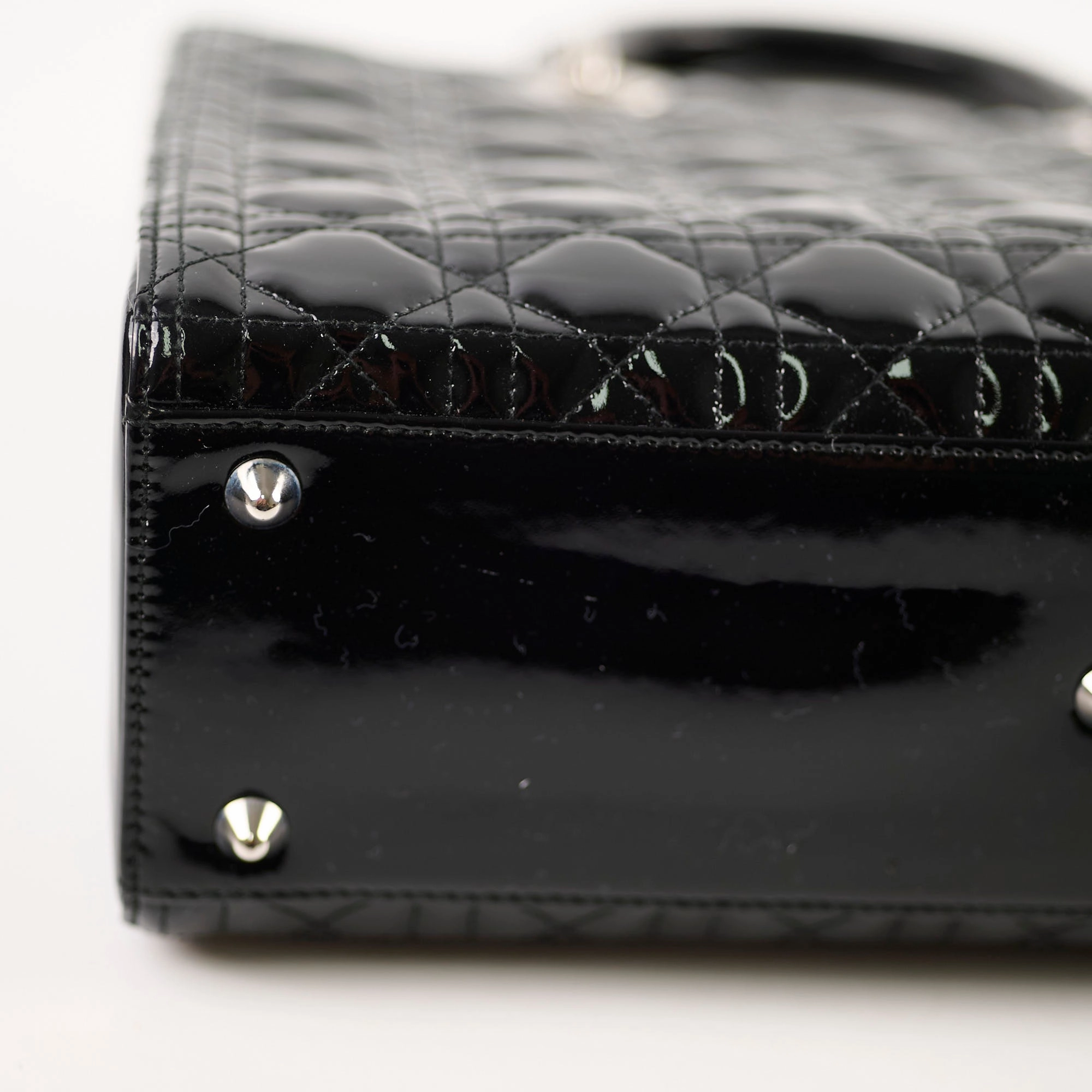Christian Dior Large Lady Dior Black Patent