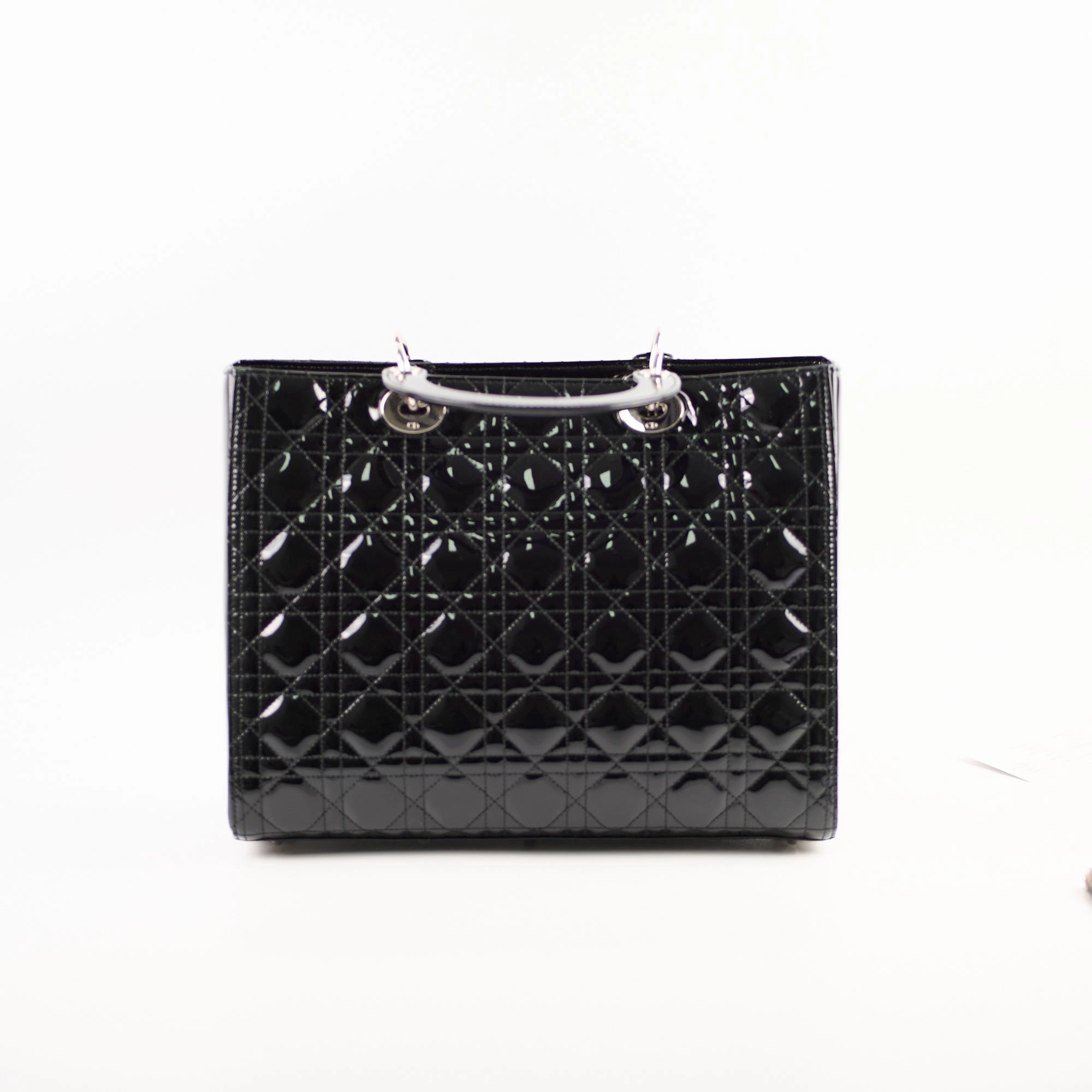 Christian Dior Large Lady Dior Black Patent