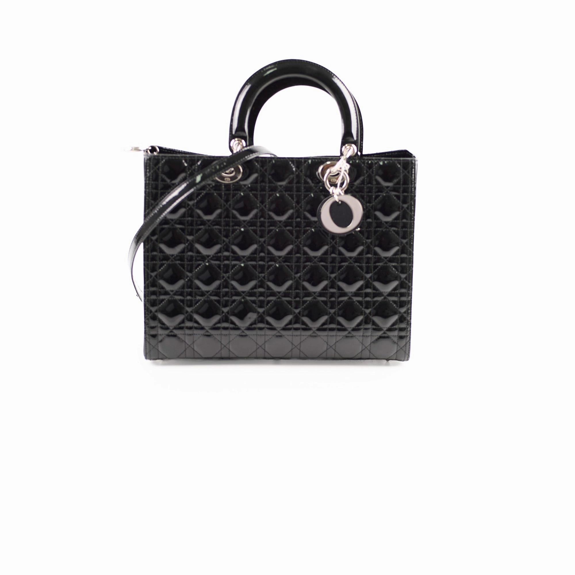 Christian Dior Large Lady Dior Black Patent