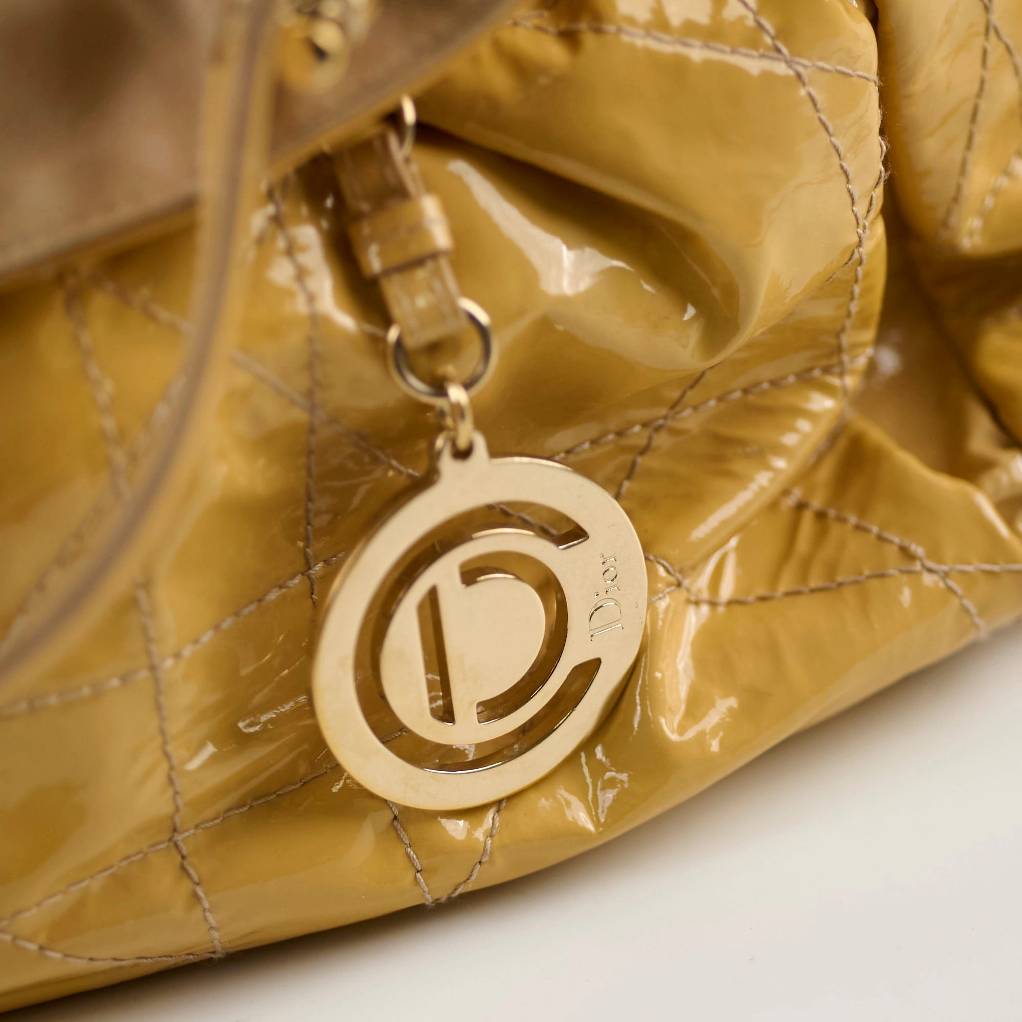 Christian Dior Le Trente Patent Shoulder Bag Beige