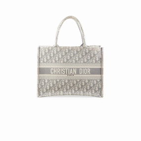 Christian Dior Medium Book Tote Oblique Grey