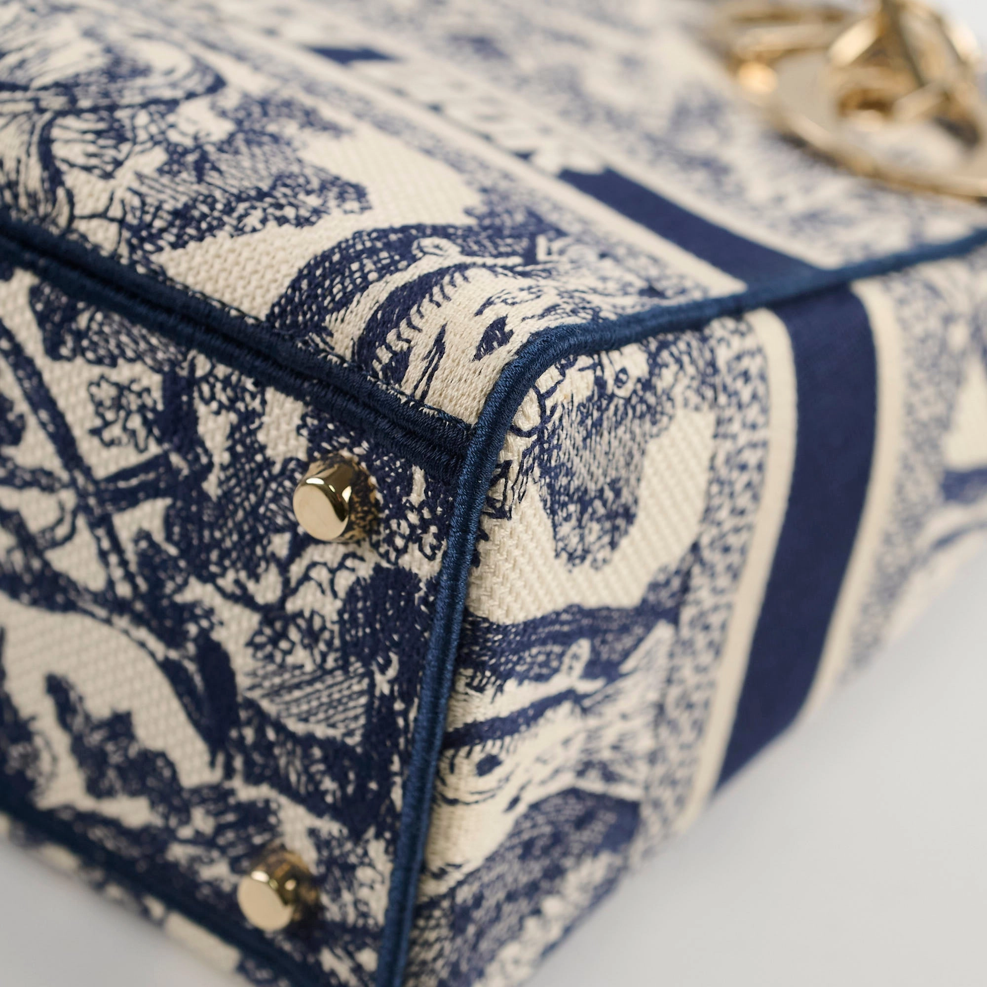 Christian Dior Medium Lady D-Lite Bag Blue/White