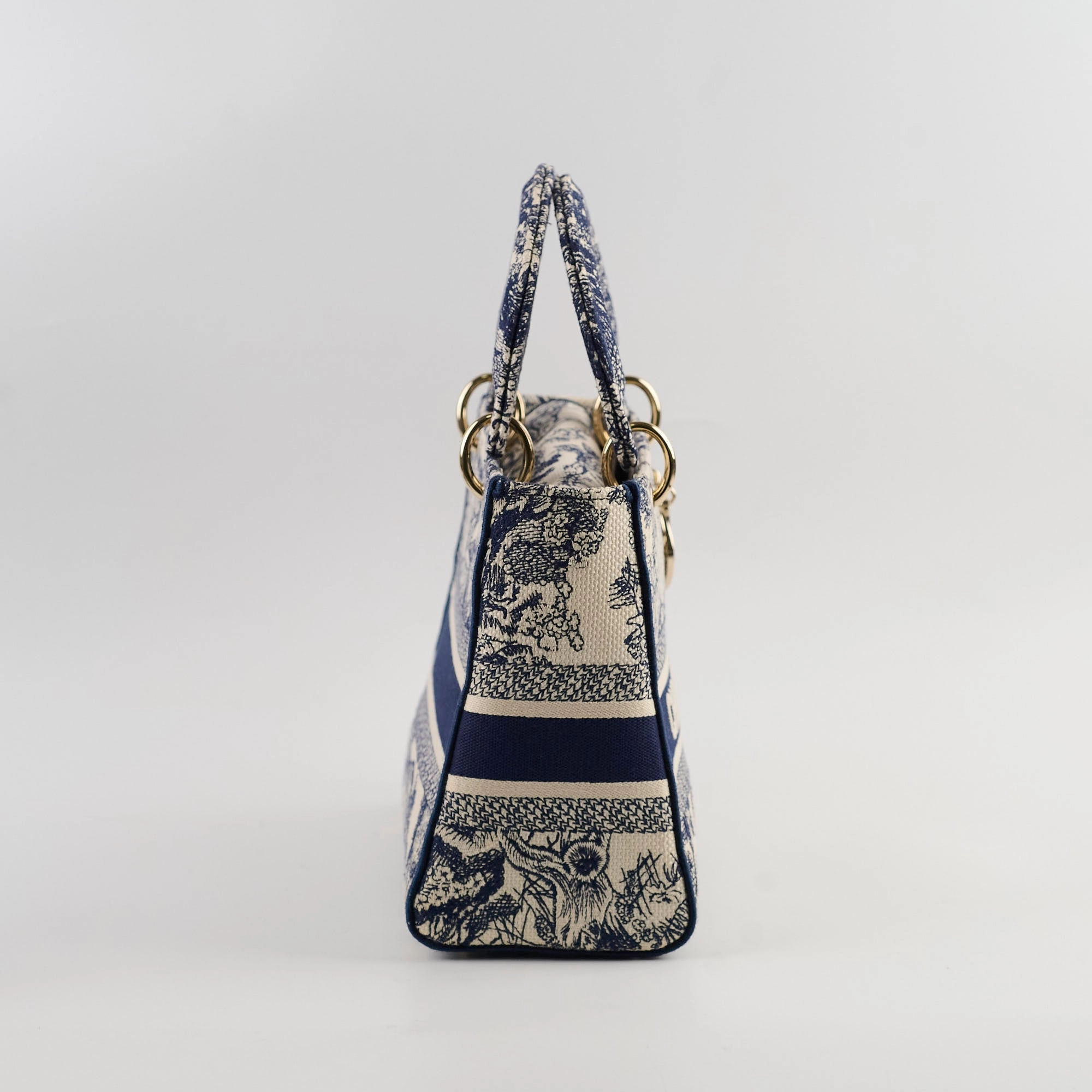 Christian Dior Medium Lady D-Lite Bag Blue/White