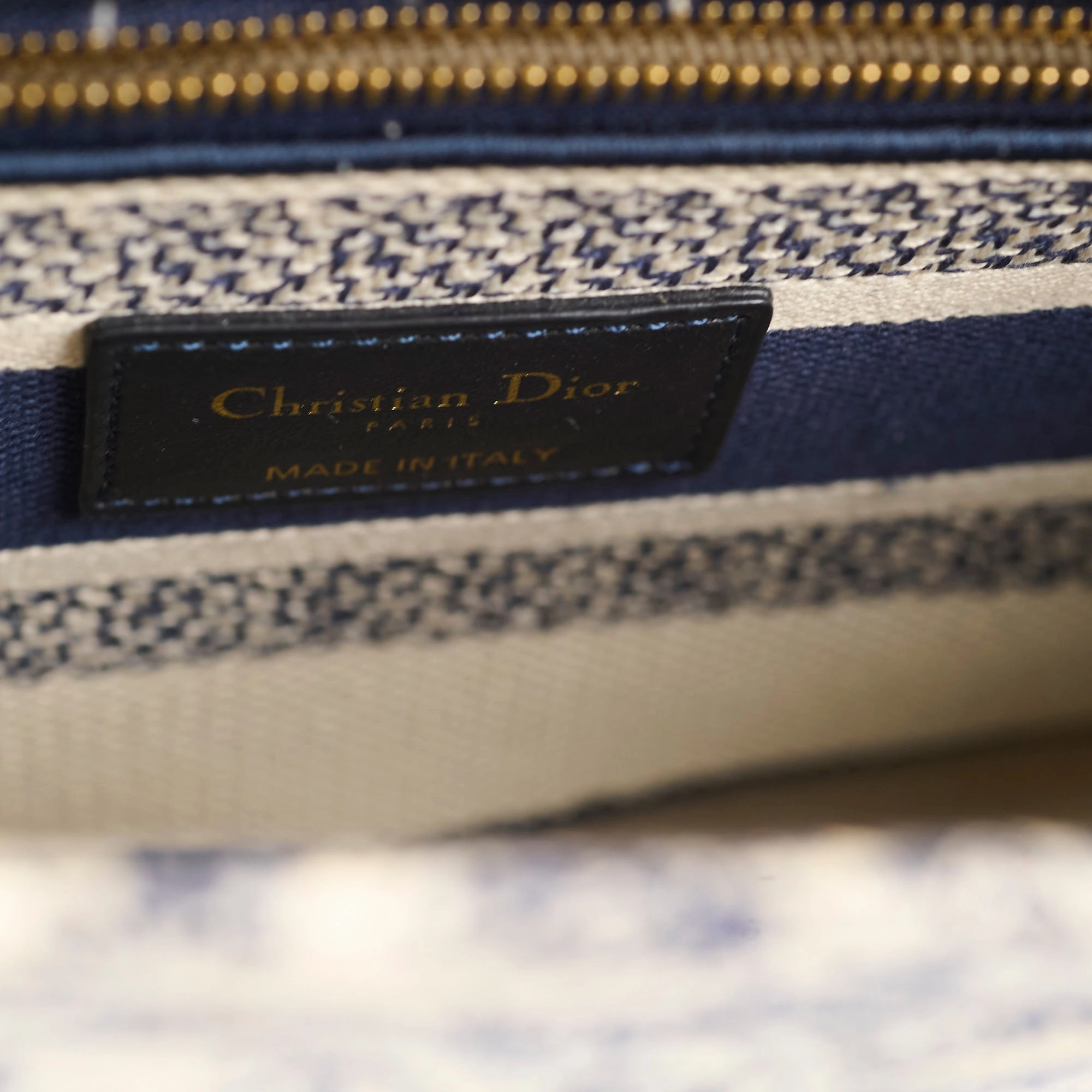 Christian Dior Medium Lady D-Lite Bag Blue/White