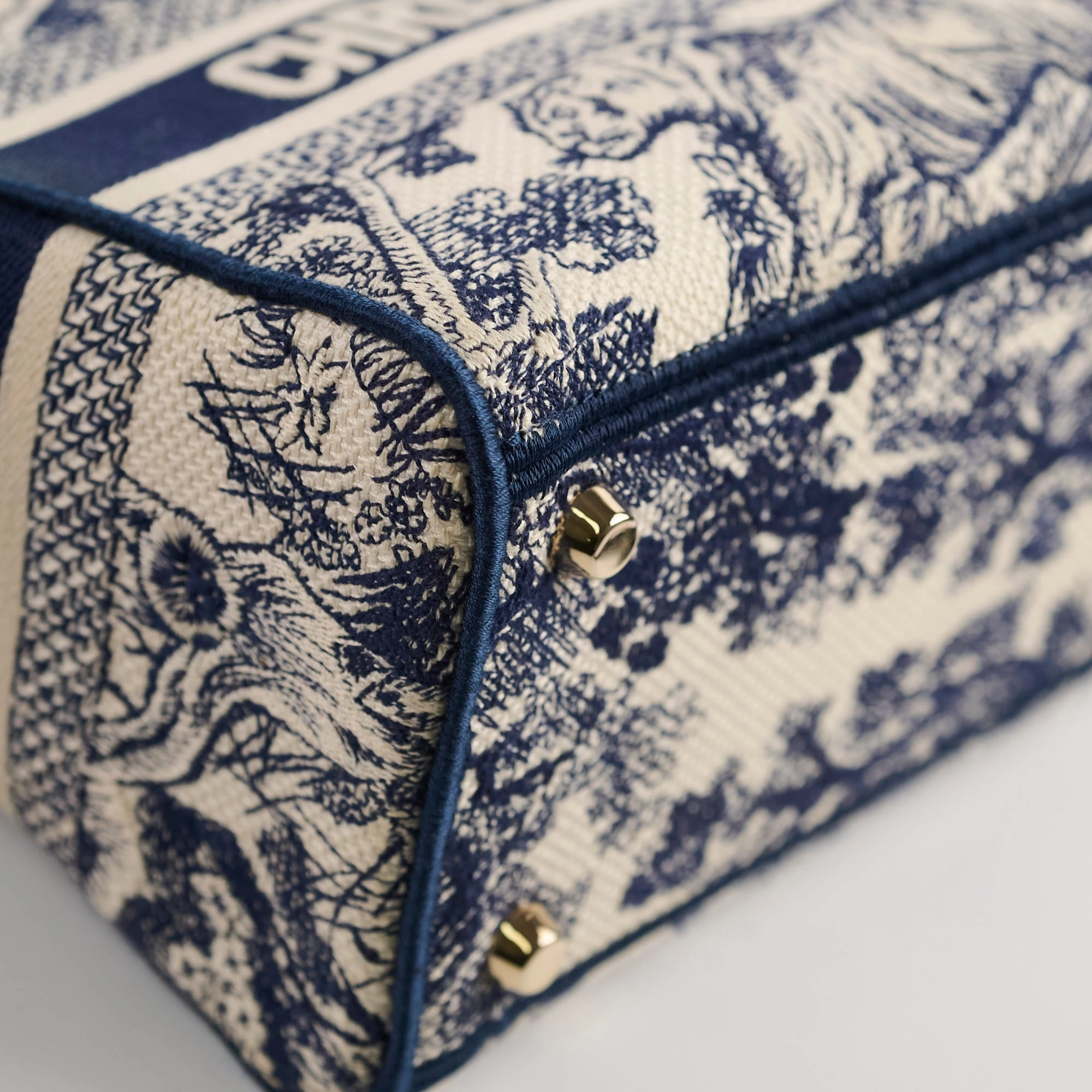Christian Dior Medium Lady D-Lite Bag Blue/White