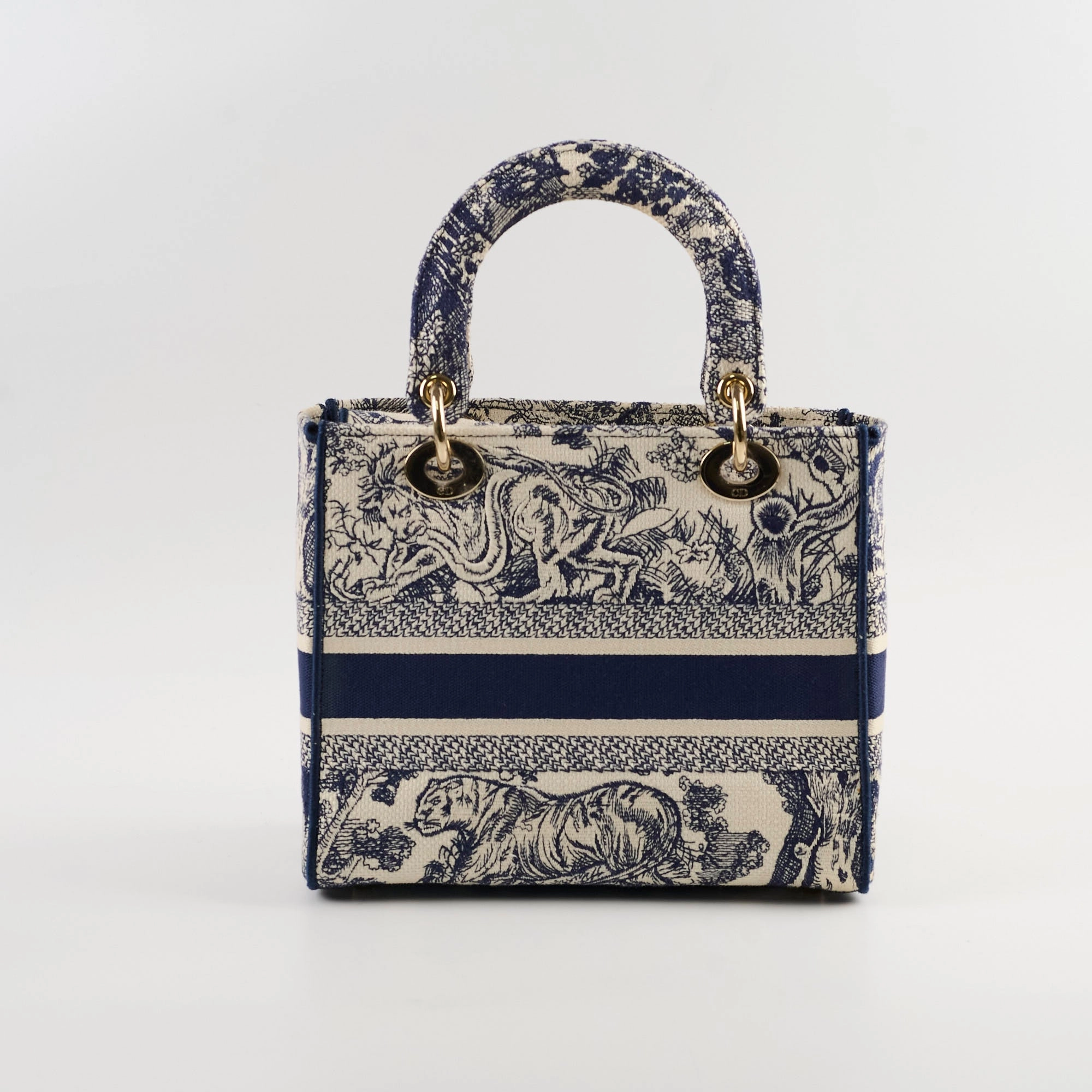 Christian Dior Medium Lady D-Lite Bag Blue/White