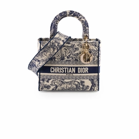 Christian Dior Medium Lady D-Lite Bag Blue/White
