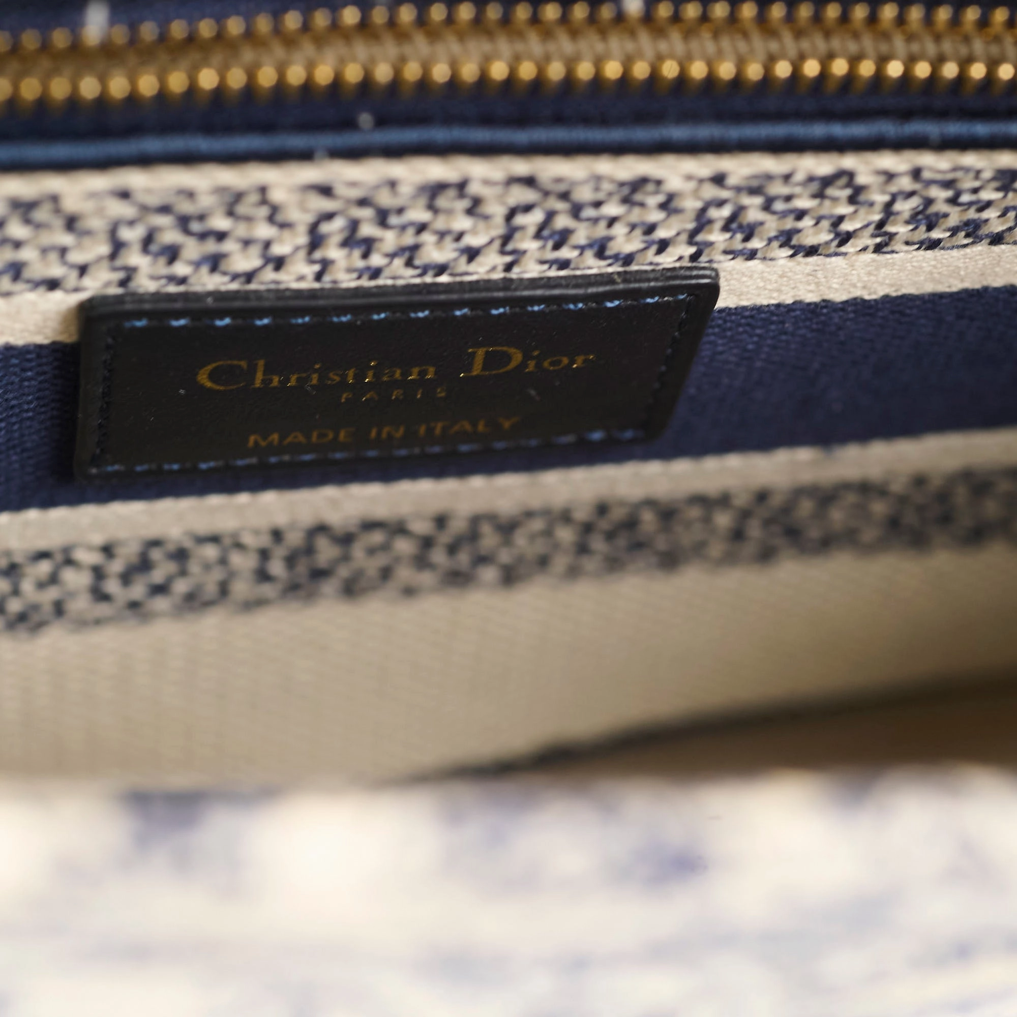 Christian Dior Medium Lady D-Lite Bag Blue/White