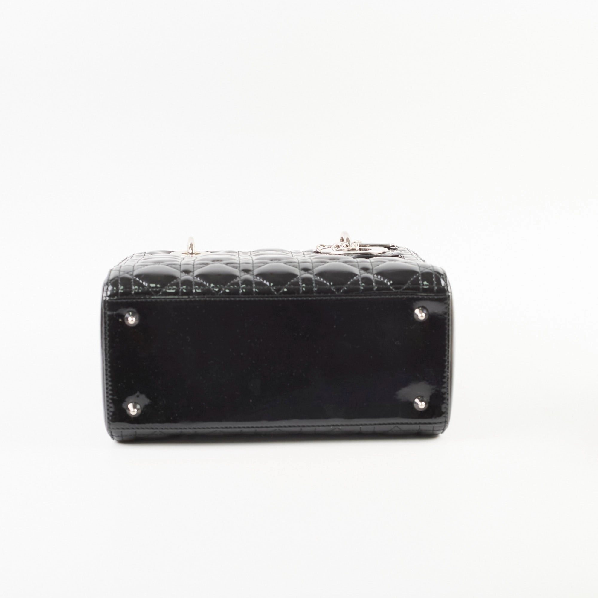 Christian Dior Medium Lady Dior Patent Black