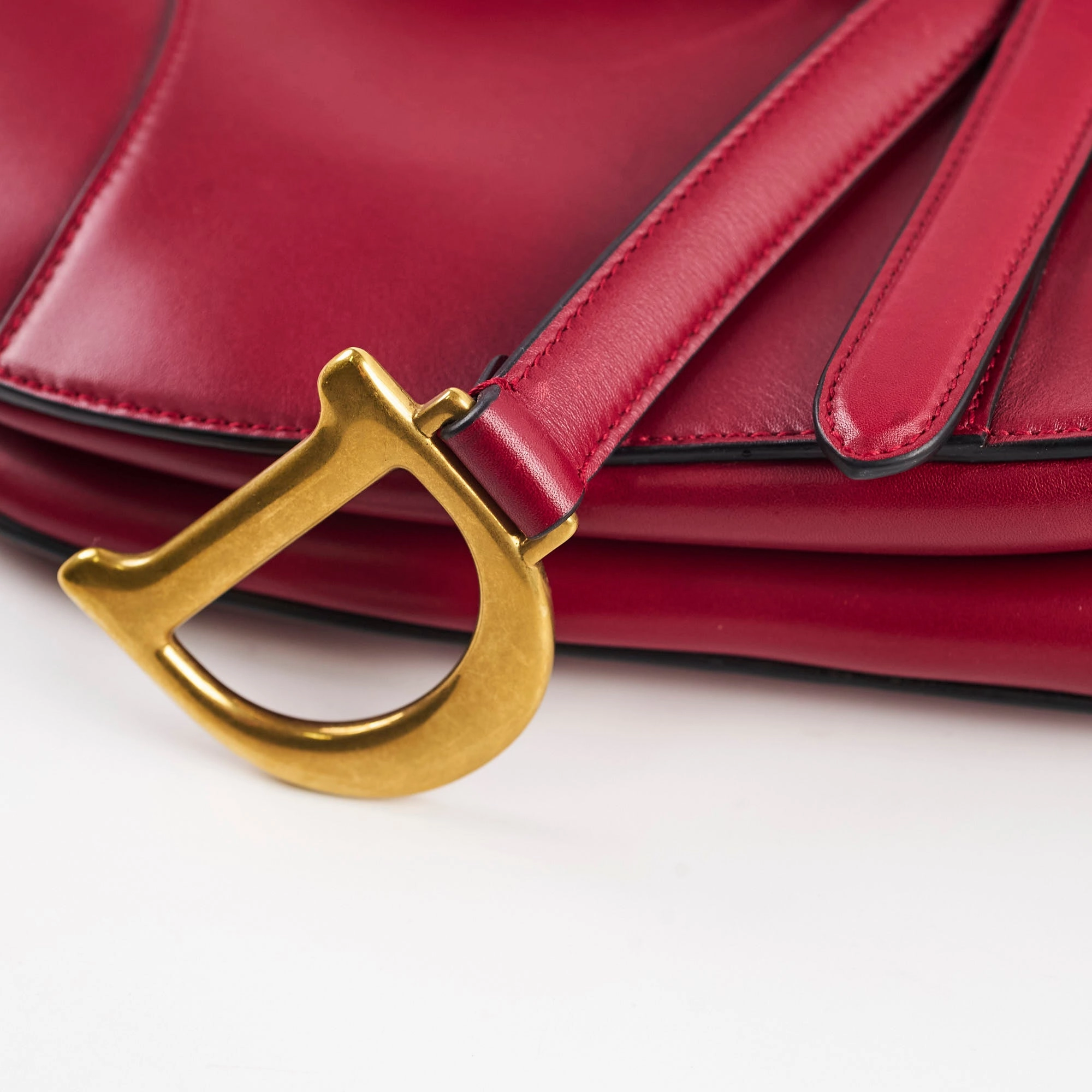 Christian Dior Medium Saddle Bag Burgundy