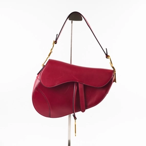 Christian Dior Medium Saddle Bag Burgundy