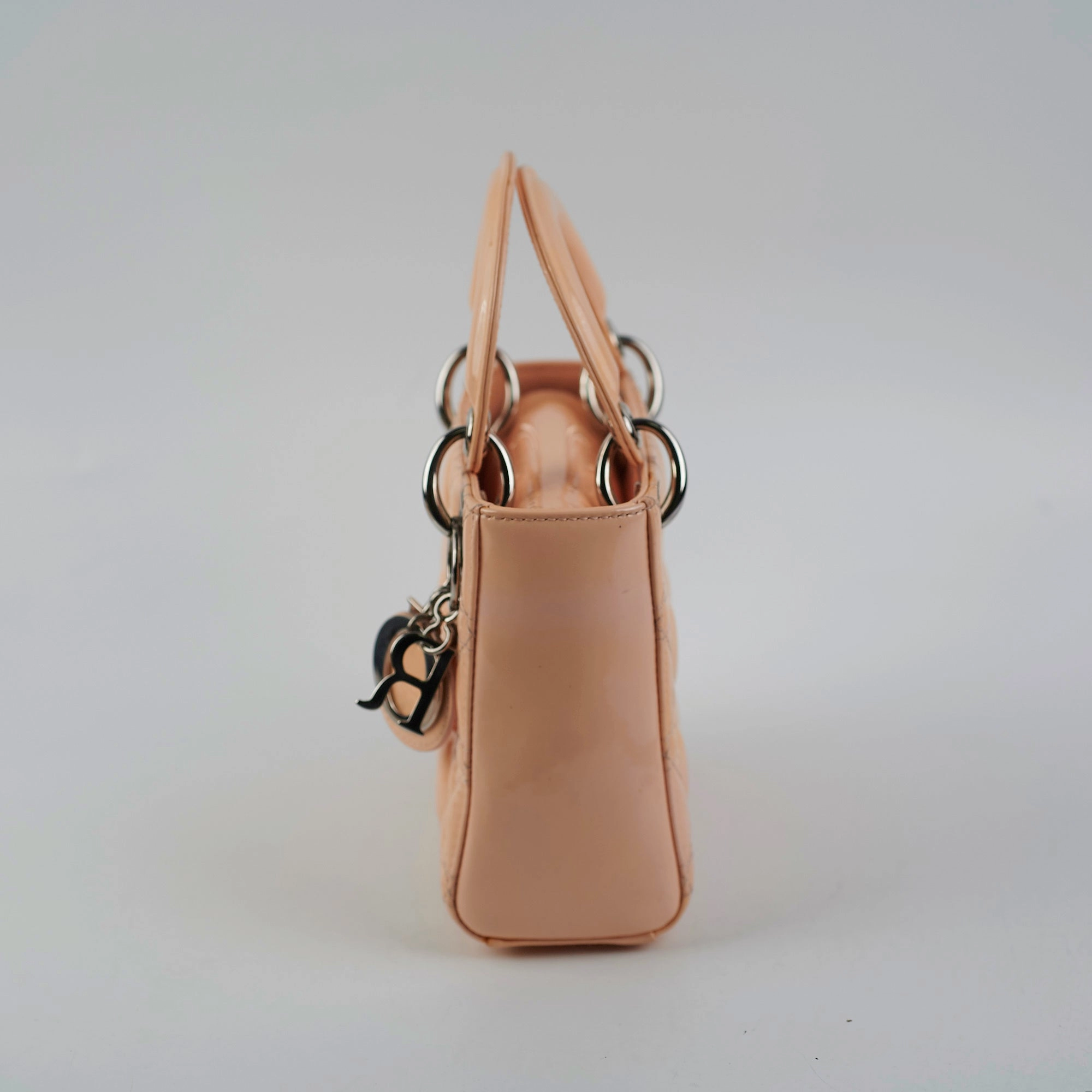 Christian Dior Mini Patent Lady Dior Peach Bag