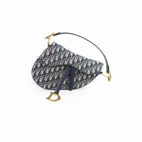 Christian Dior Oblique Saddle Bag Navy