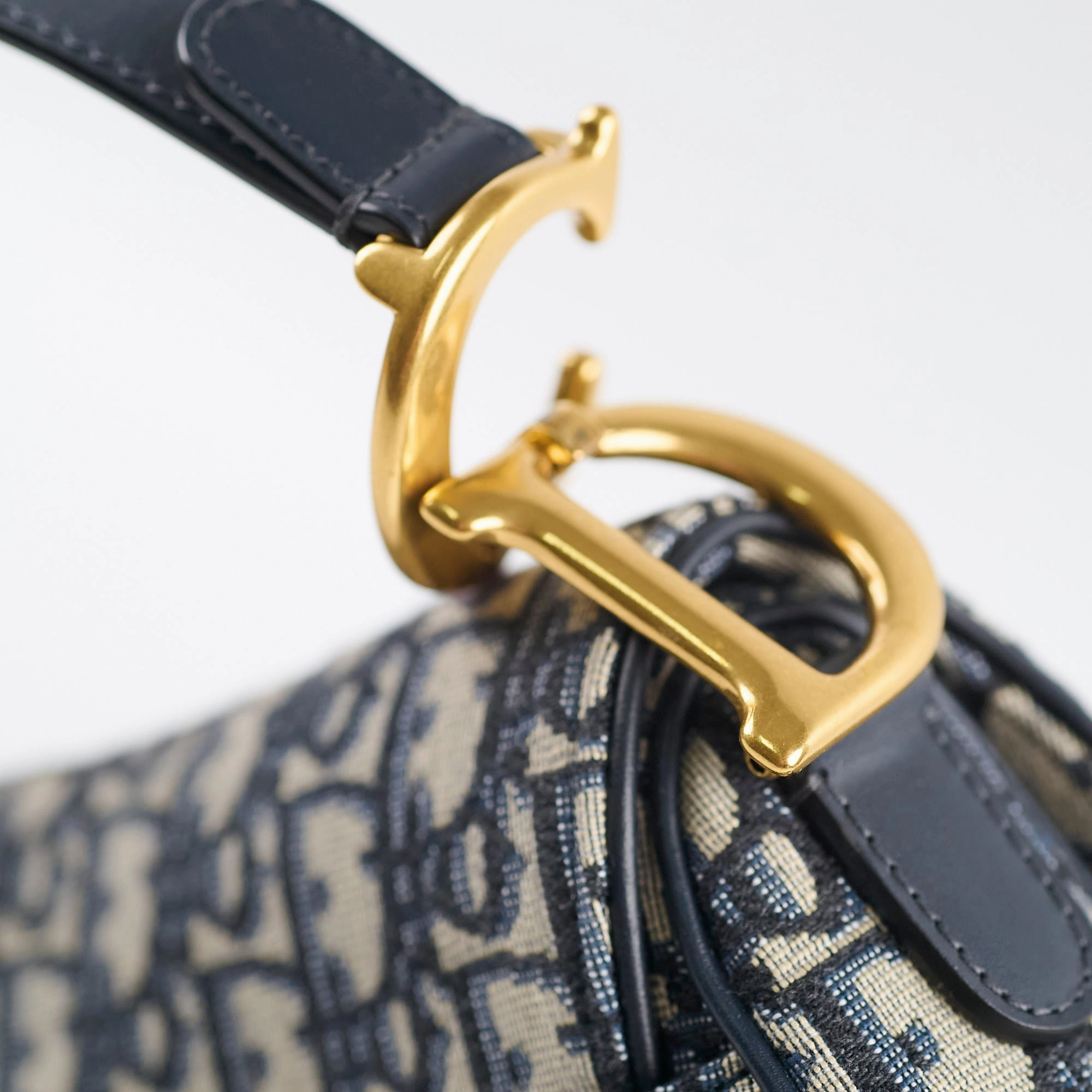Christian Dior Oblique Saddle Bag Navy