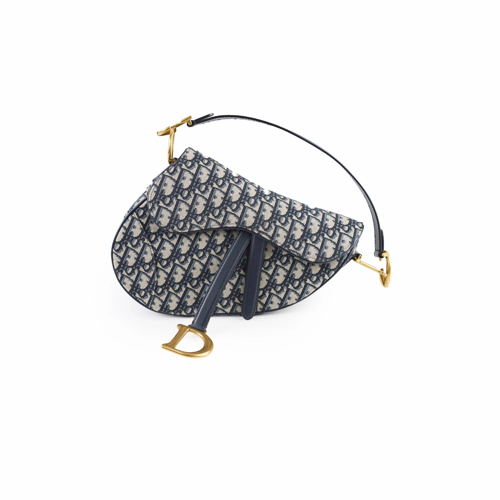 Christian Dior Oblique Saddle Bag Navy