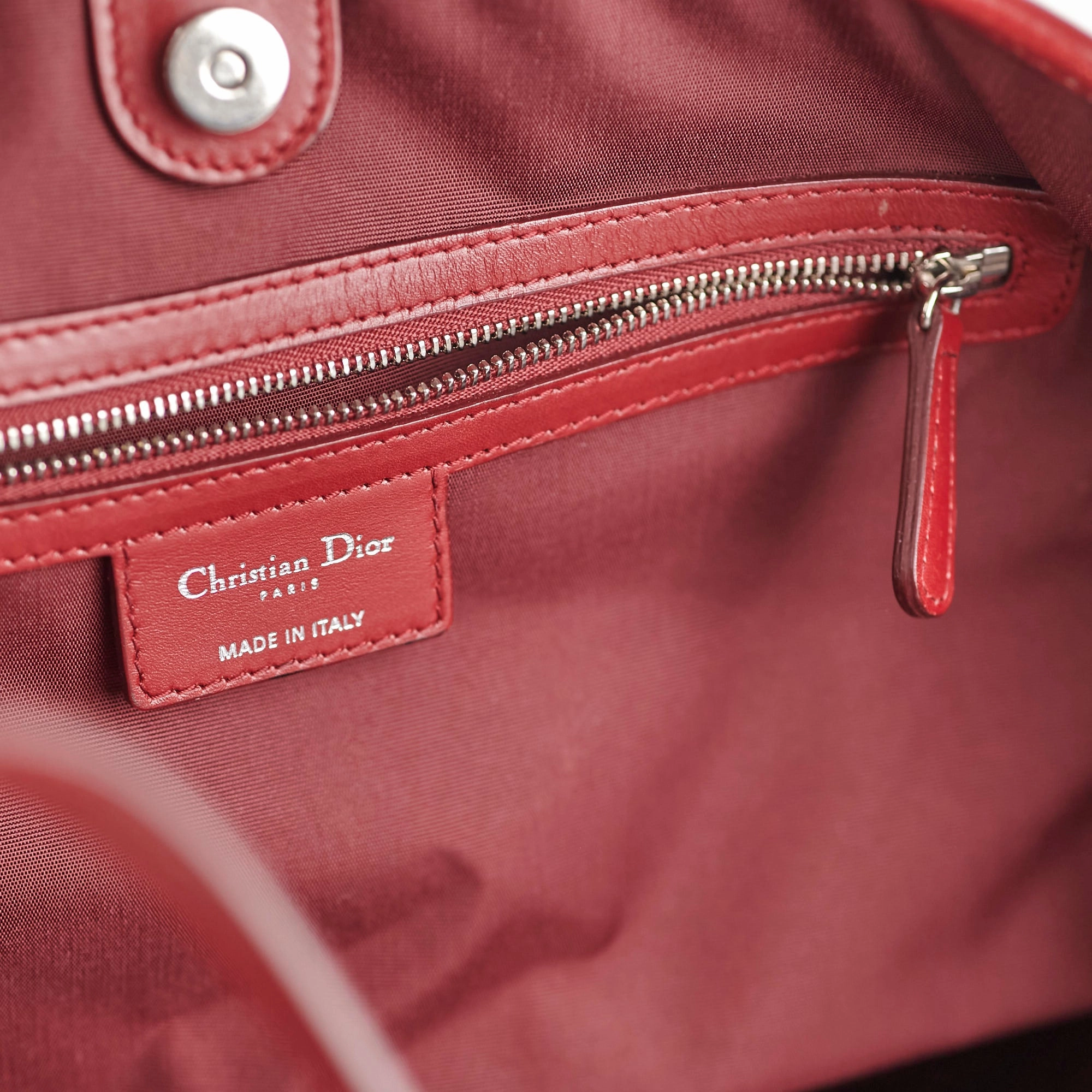 Christian Dior Panarea Cannage Red Tote
