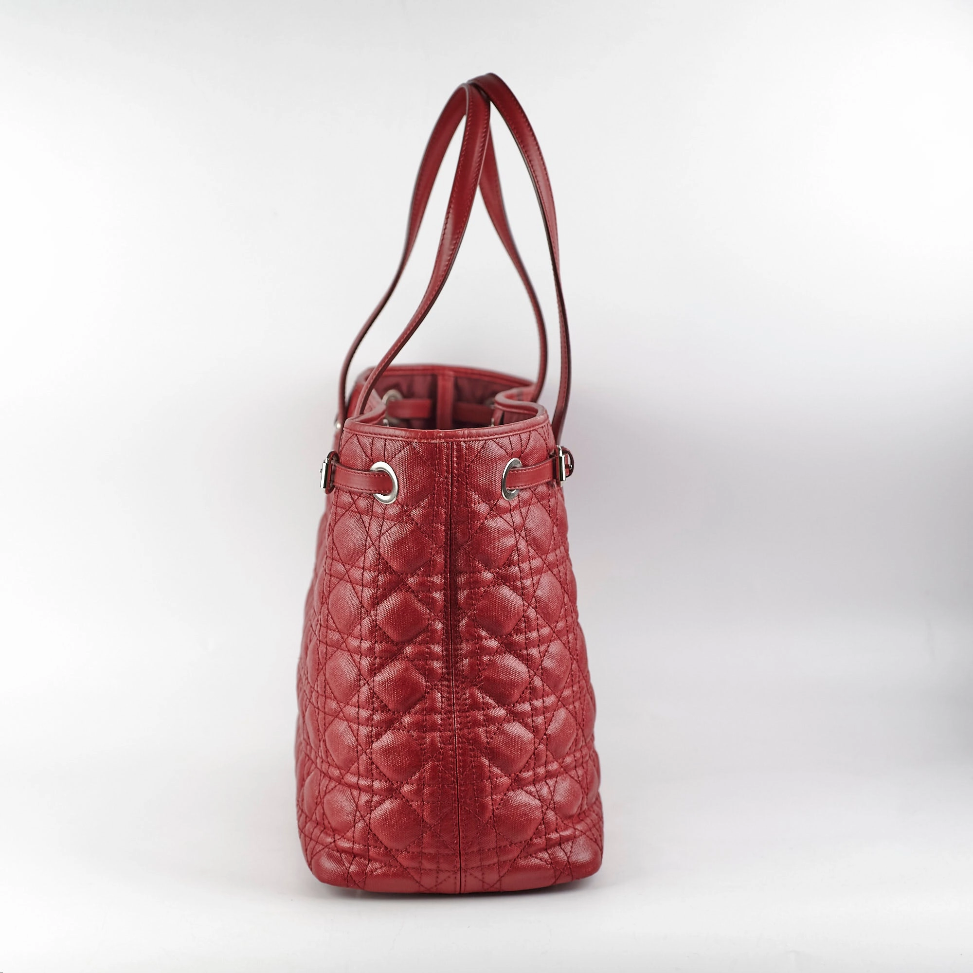 Christian Dior Panarea Cannage Red Tote