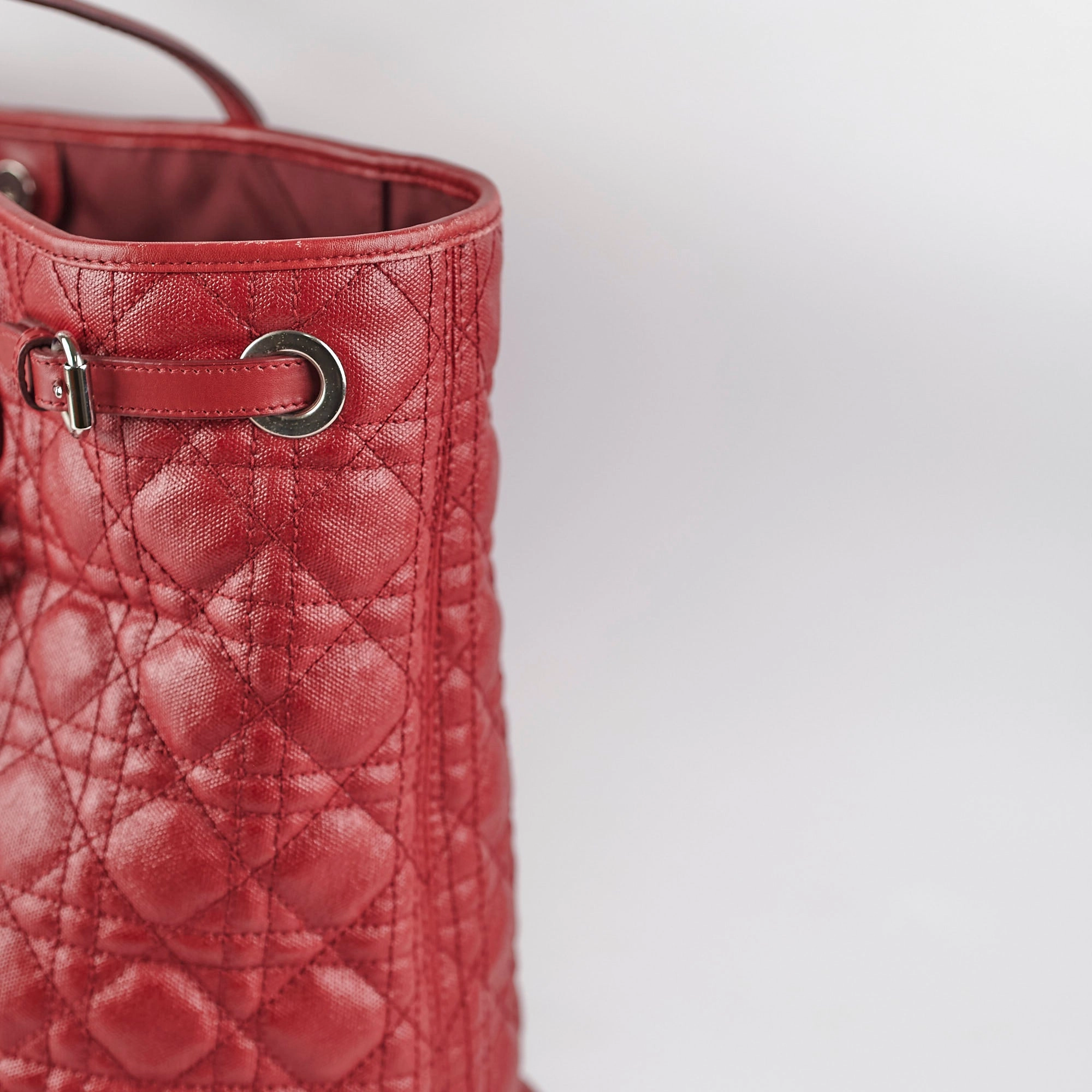Christian Dior Panarea Cannage Red Tote