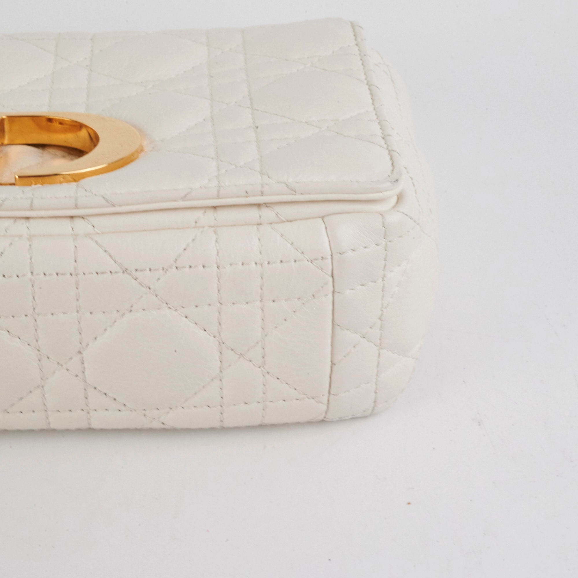 Christian Dior Small Caro Ivory Shoulder Bag