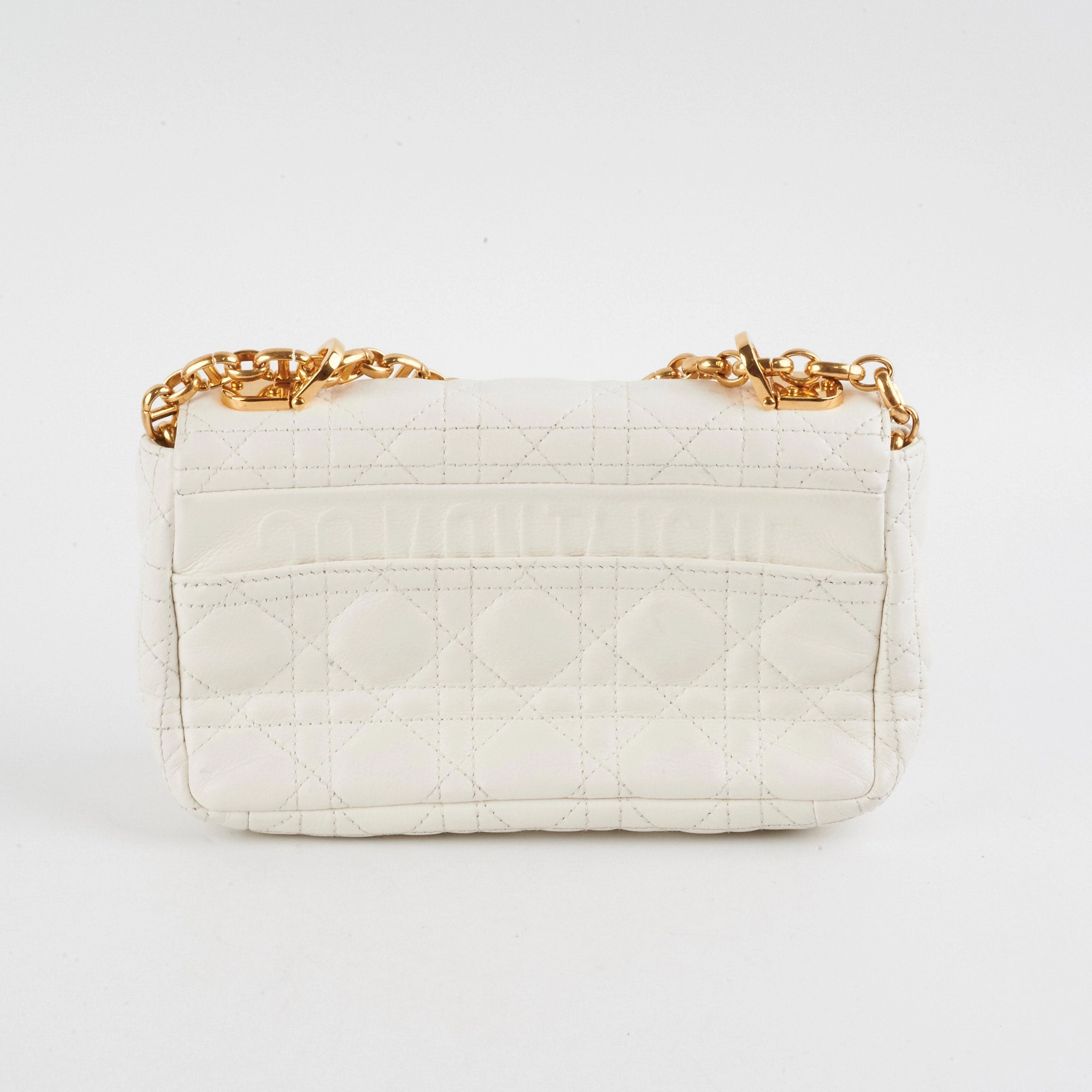 Christian Dior Small Caro Ivory Shoulder Bag