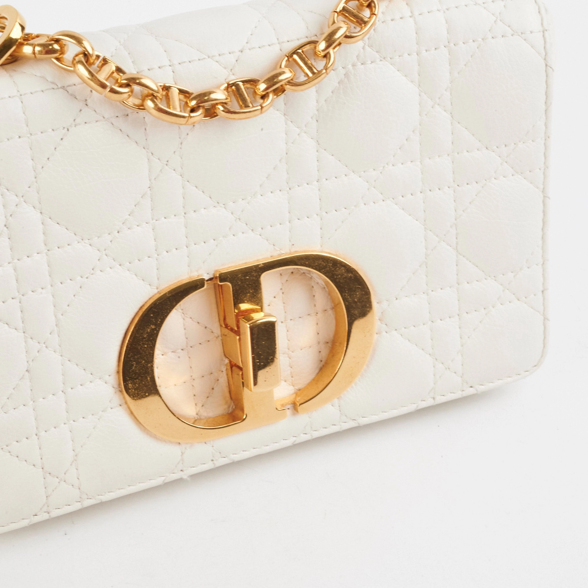Christian Dior Small Caro Ivory Shoulder Bag