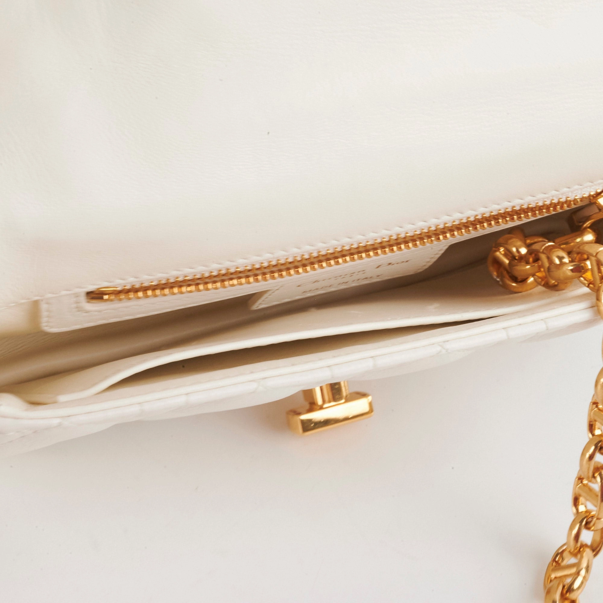 Christian Dior Small Caro Ivory Shoulder Bag