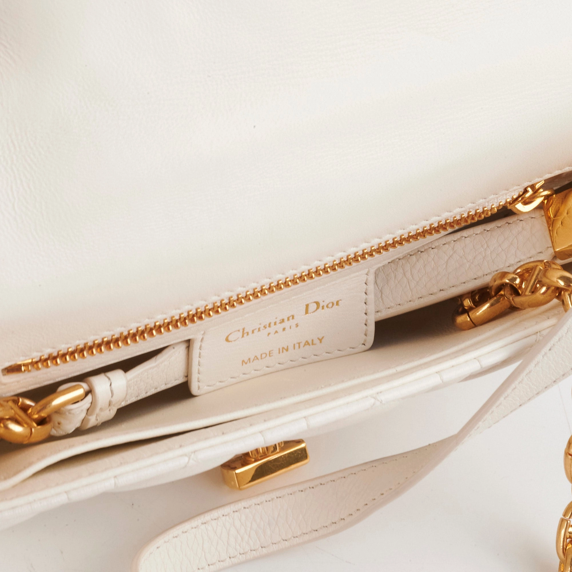 Christian Dior Small Caro Ivory Shoulder Bag