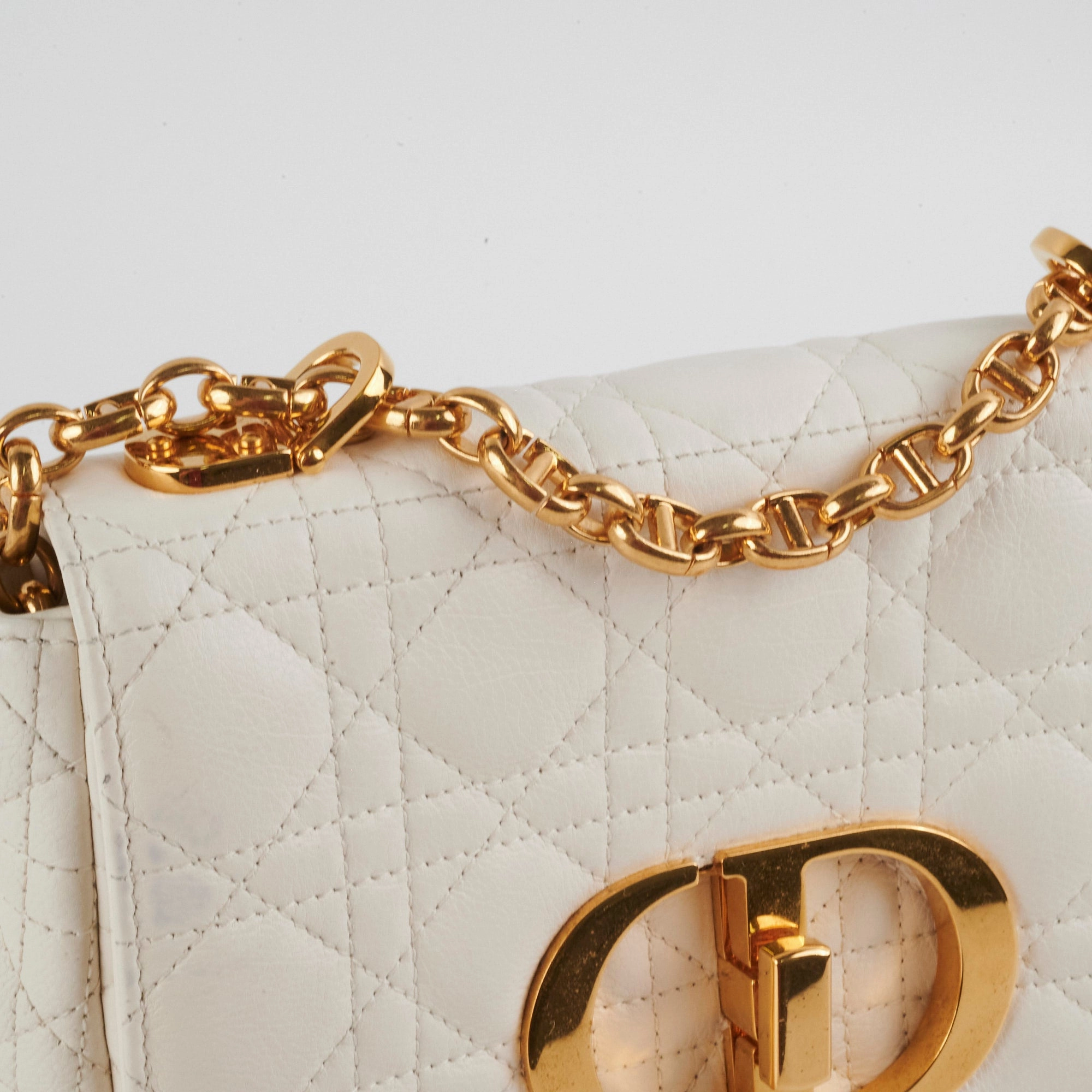 Christian Dior Small Caro Ivory Shoulder Bag