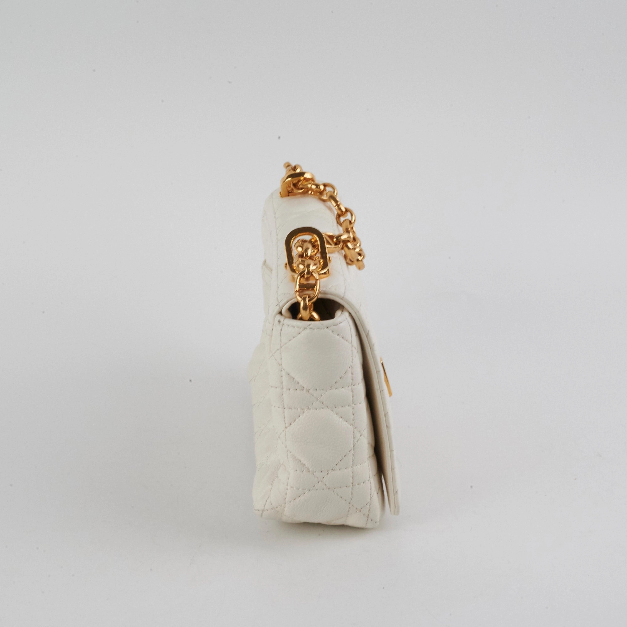 Christian Dior Small Caro Ivory Shoulder Bag
