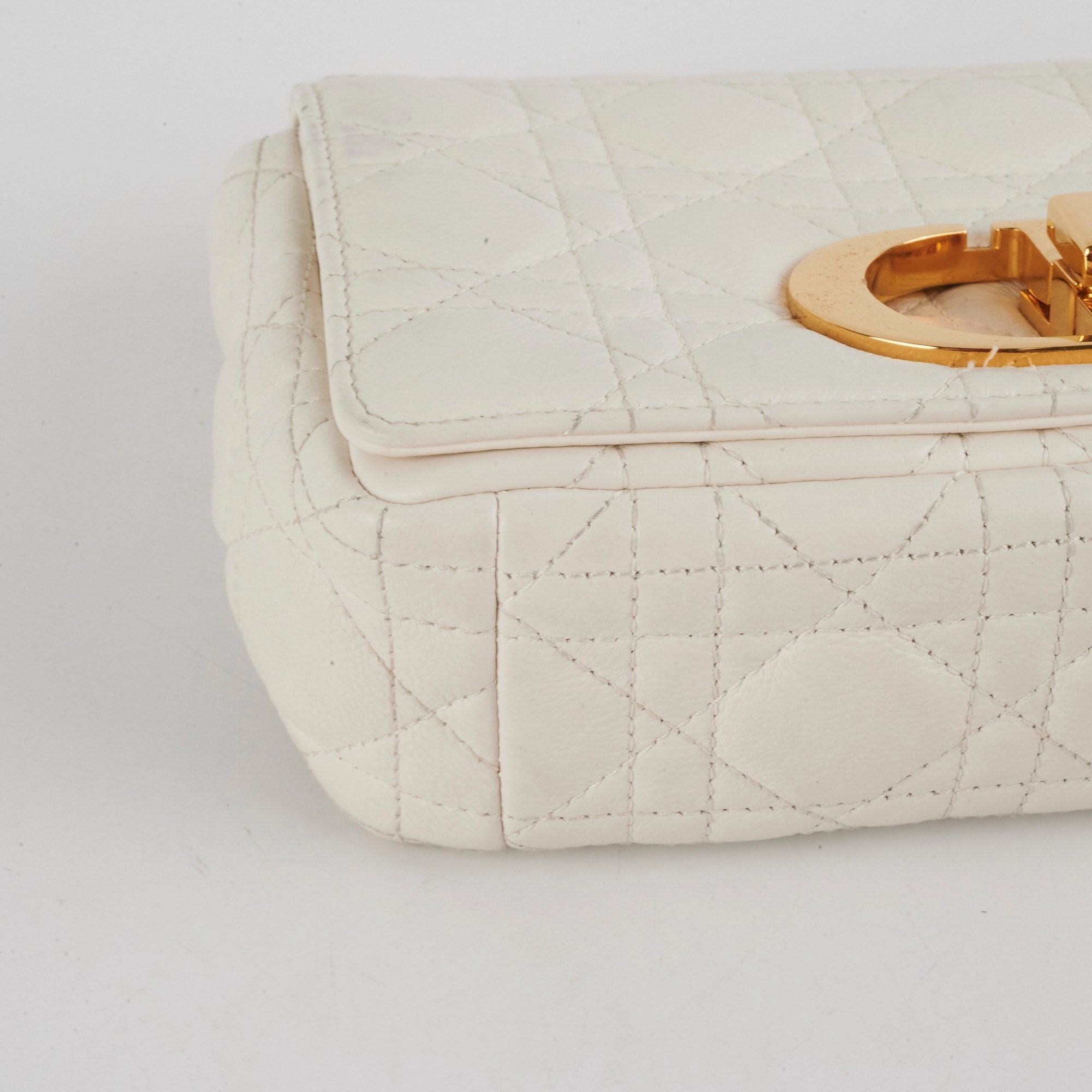 Christian Dior Small Caro Ivory Shoulder Bag
