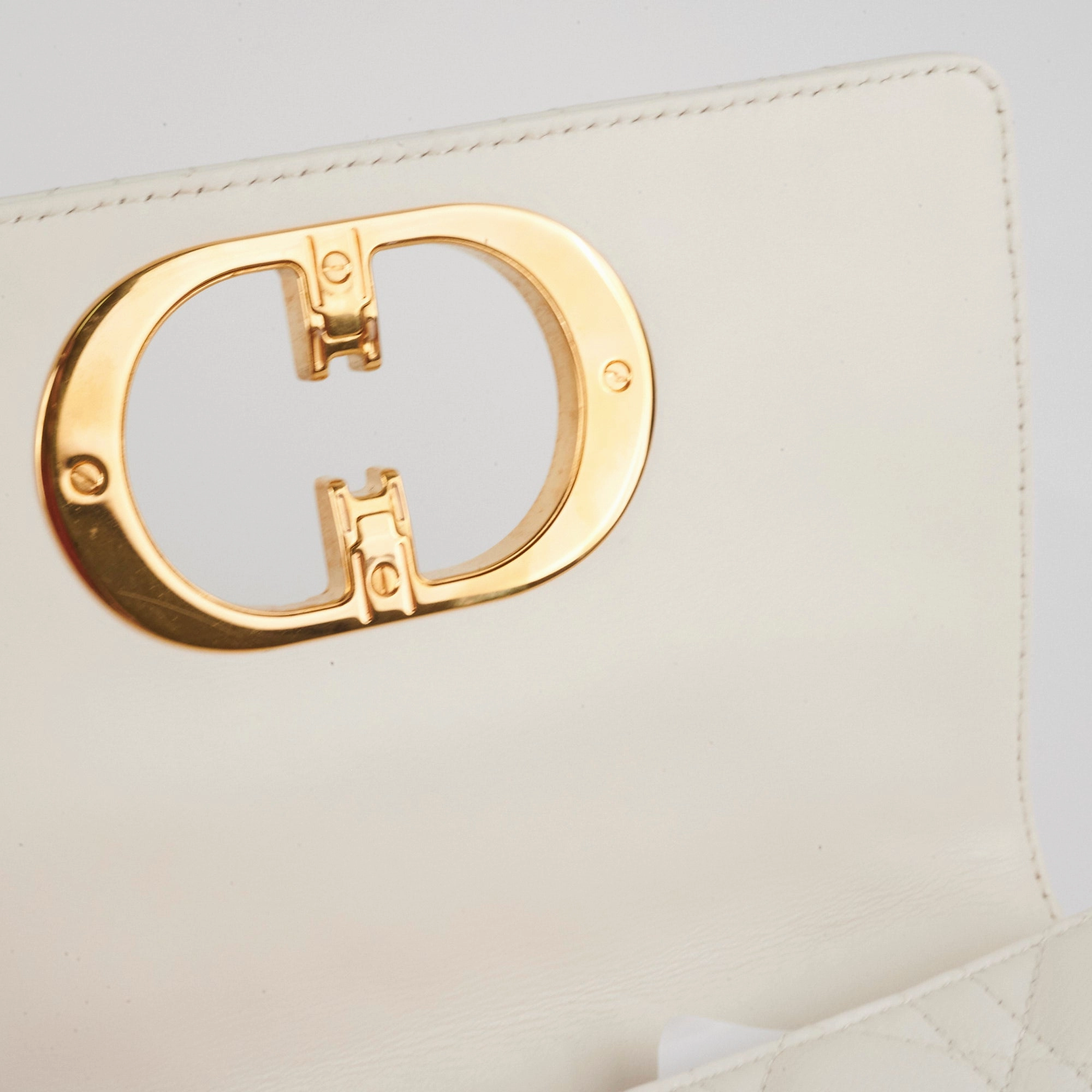 Christian Dior Small Caro Ivory Shoulder Bag