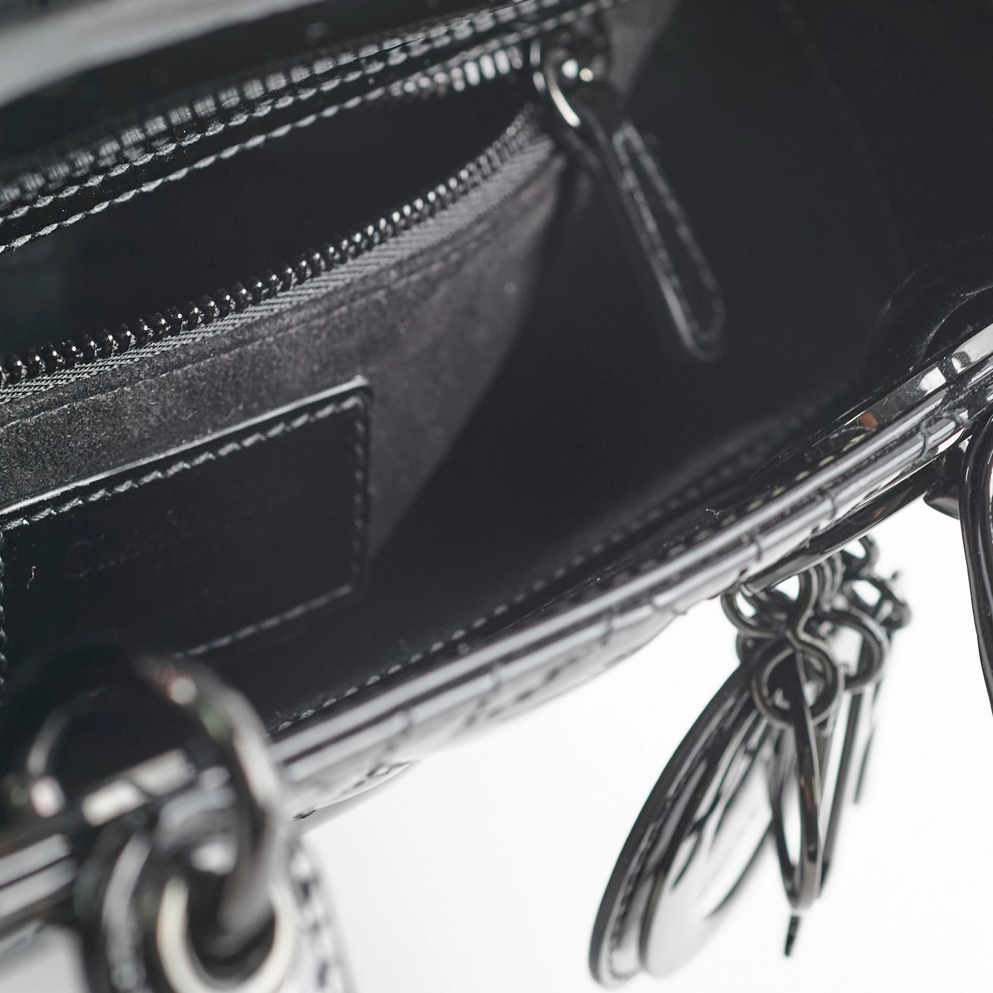 Christian Dior Small Lady Dior Patent Black