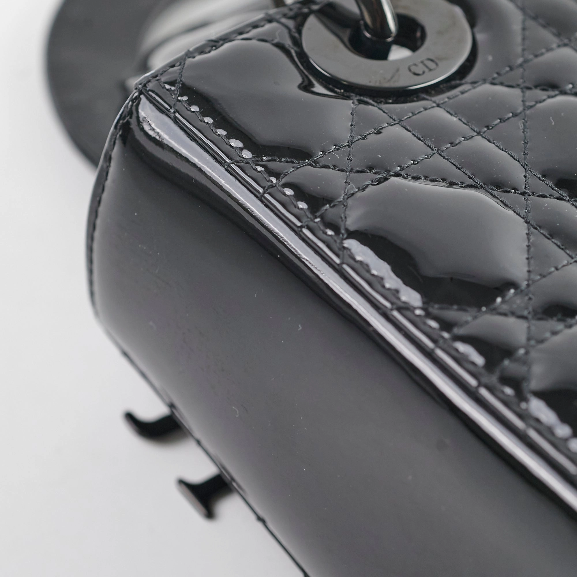 Christian Dior Small Lady Dior Patent Black