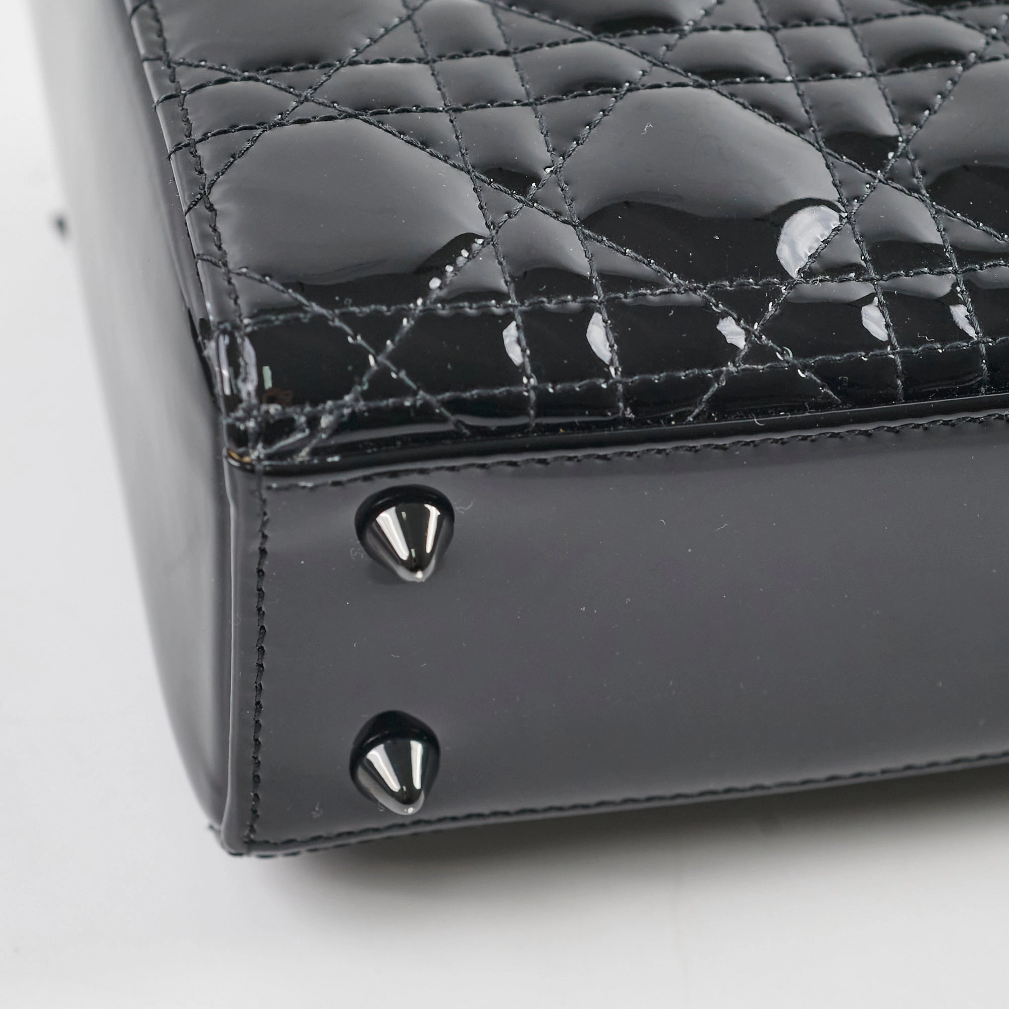 Christian Dior Small Lady Dior Patent Black