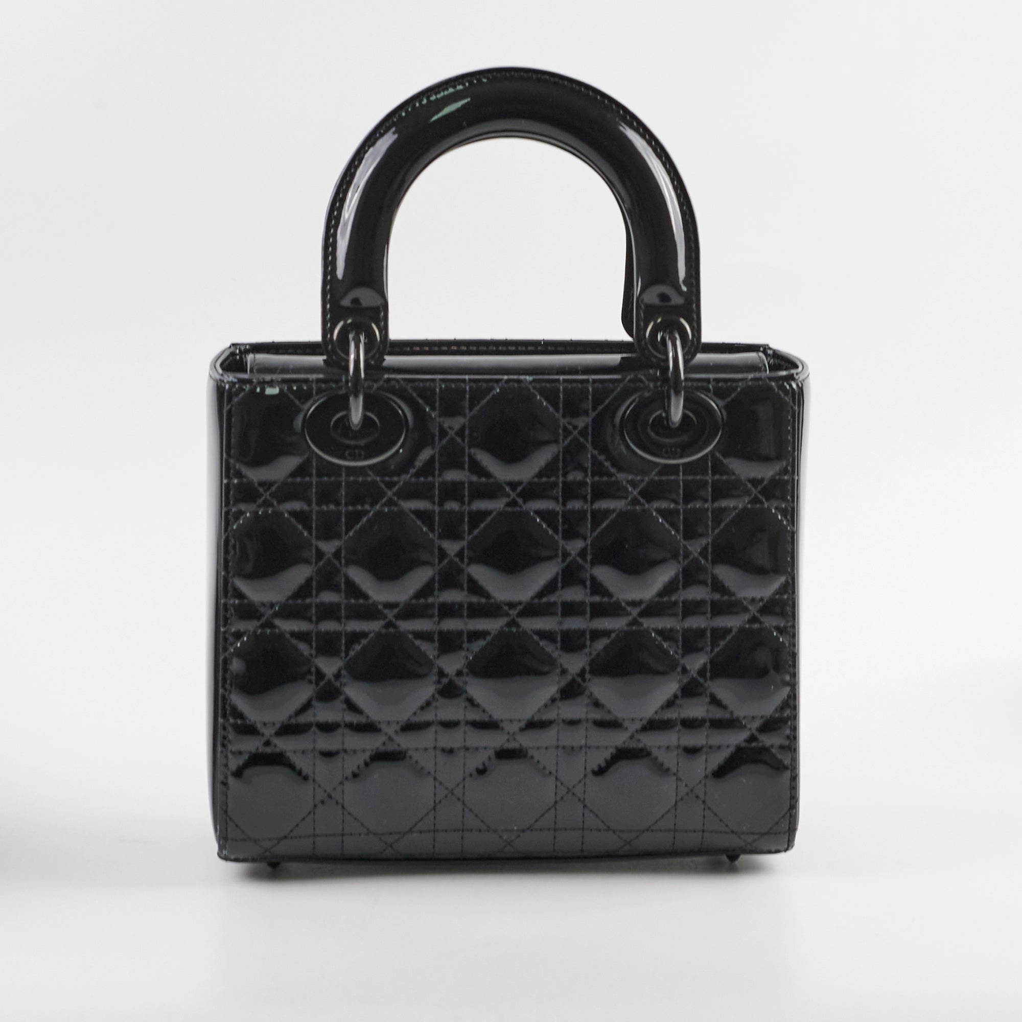 Christian Dior Small Lady Dior Patent Black