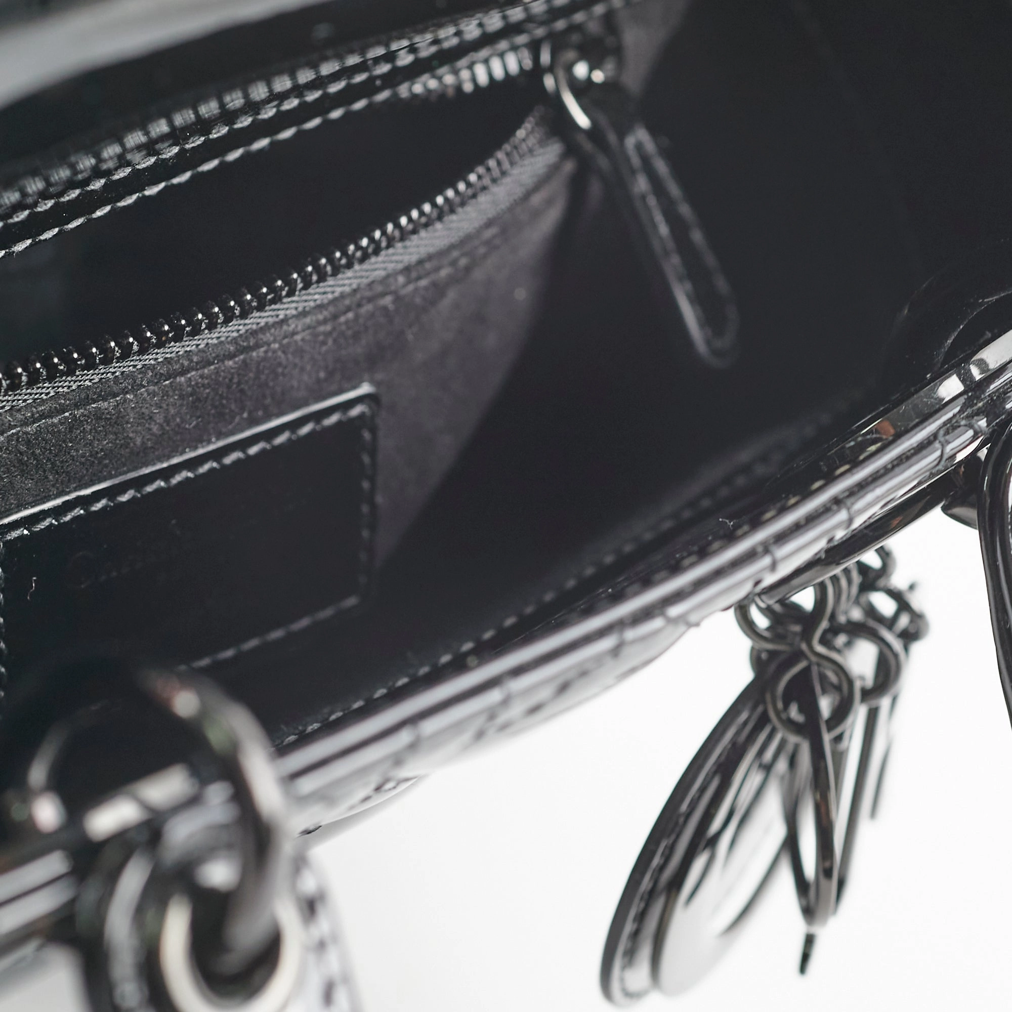 Christian Dior Small Lady Dior Patent Black