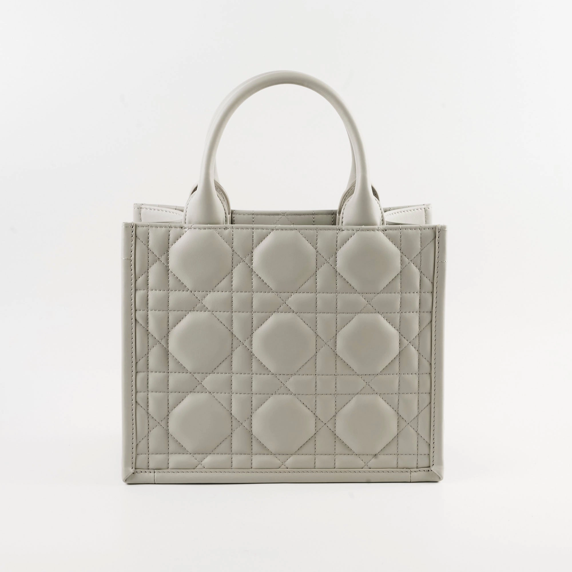 Christian Dior Small Leather Book Tote Grey