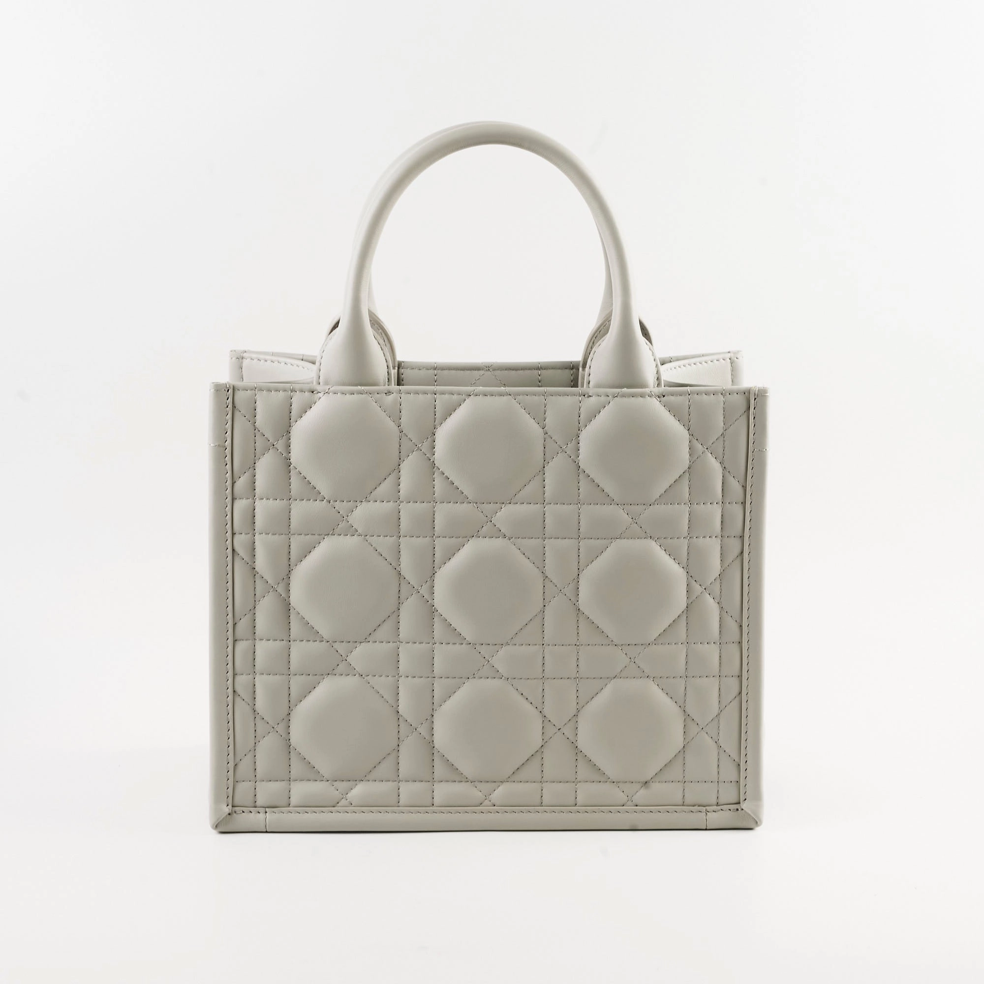 Christian Dior Small Leather Book Tote Grey
