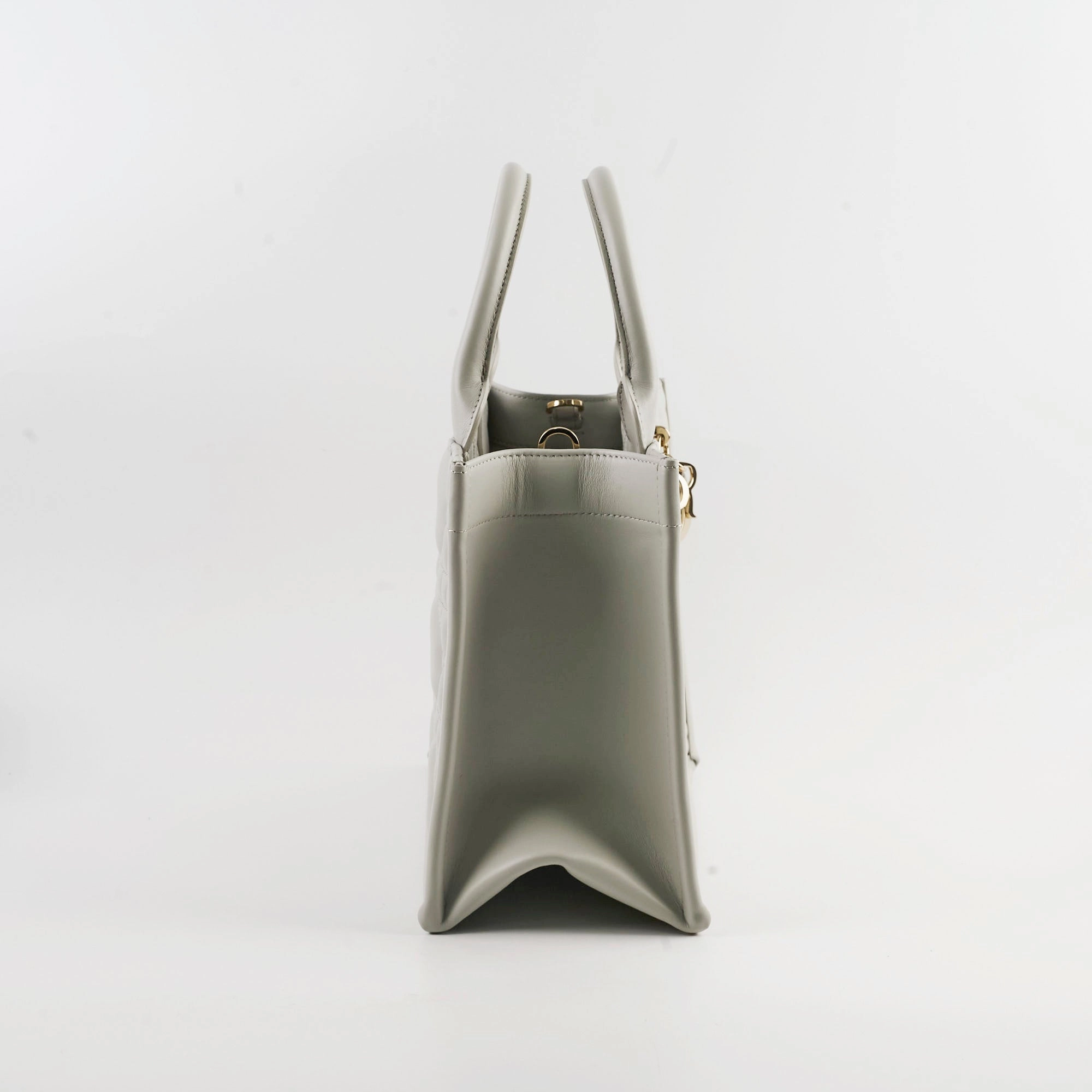 Christian Dior Small Leather Book Tote Grey