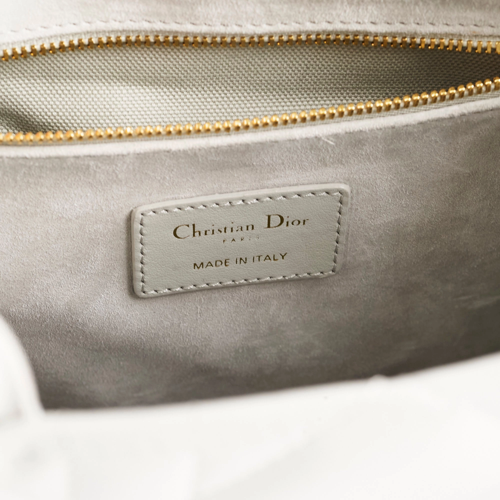 Christian Dior Small Leather Book Tote Grey