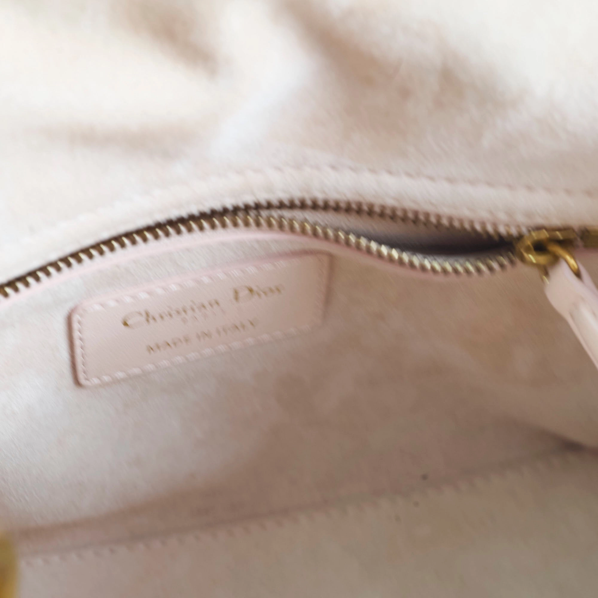 Christian Dior Small Studded Lady Dior Pink/Nude