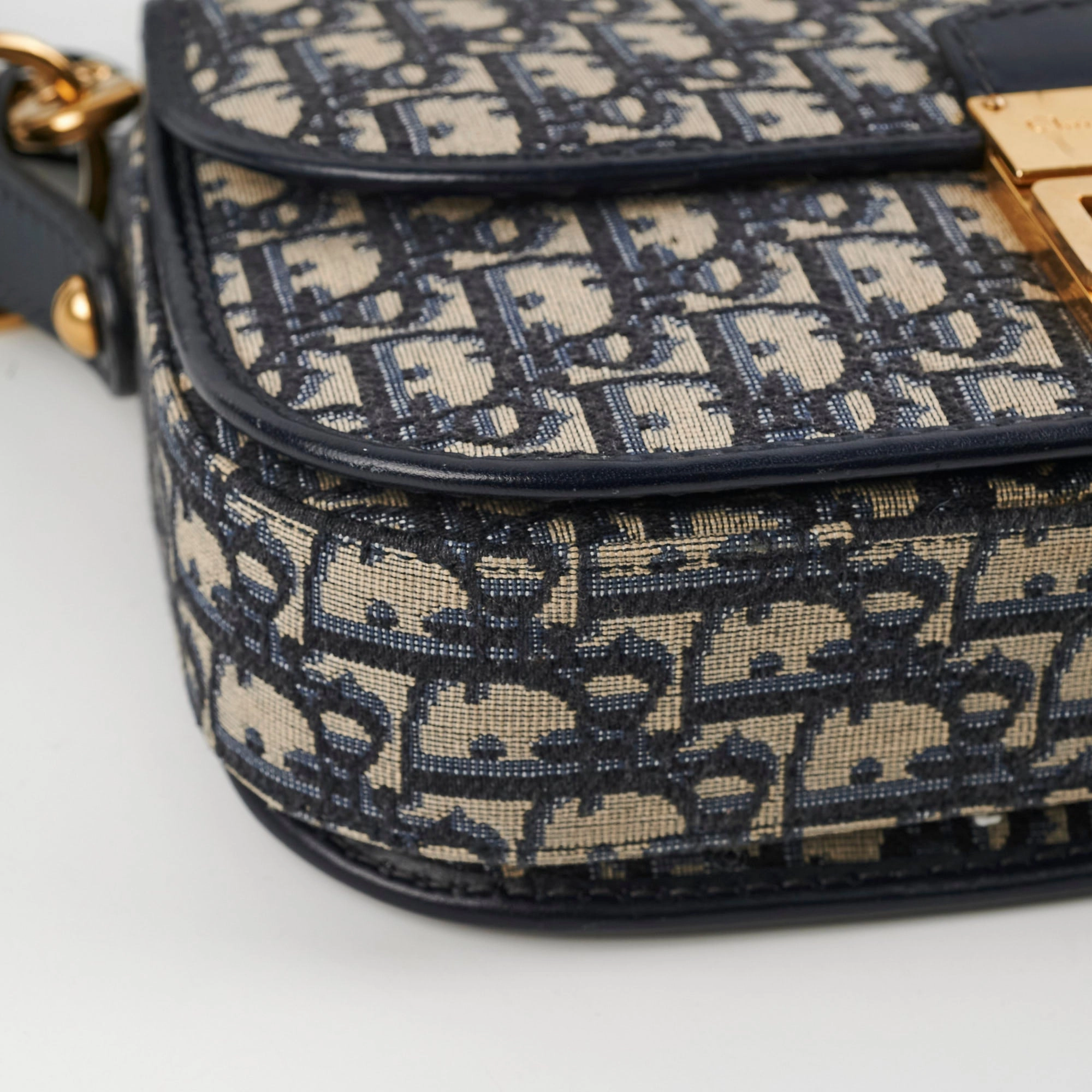 Christian Dior Totter Flap Navy Oblique Crossbody