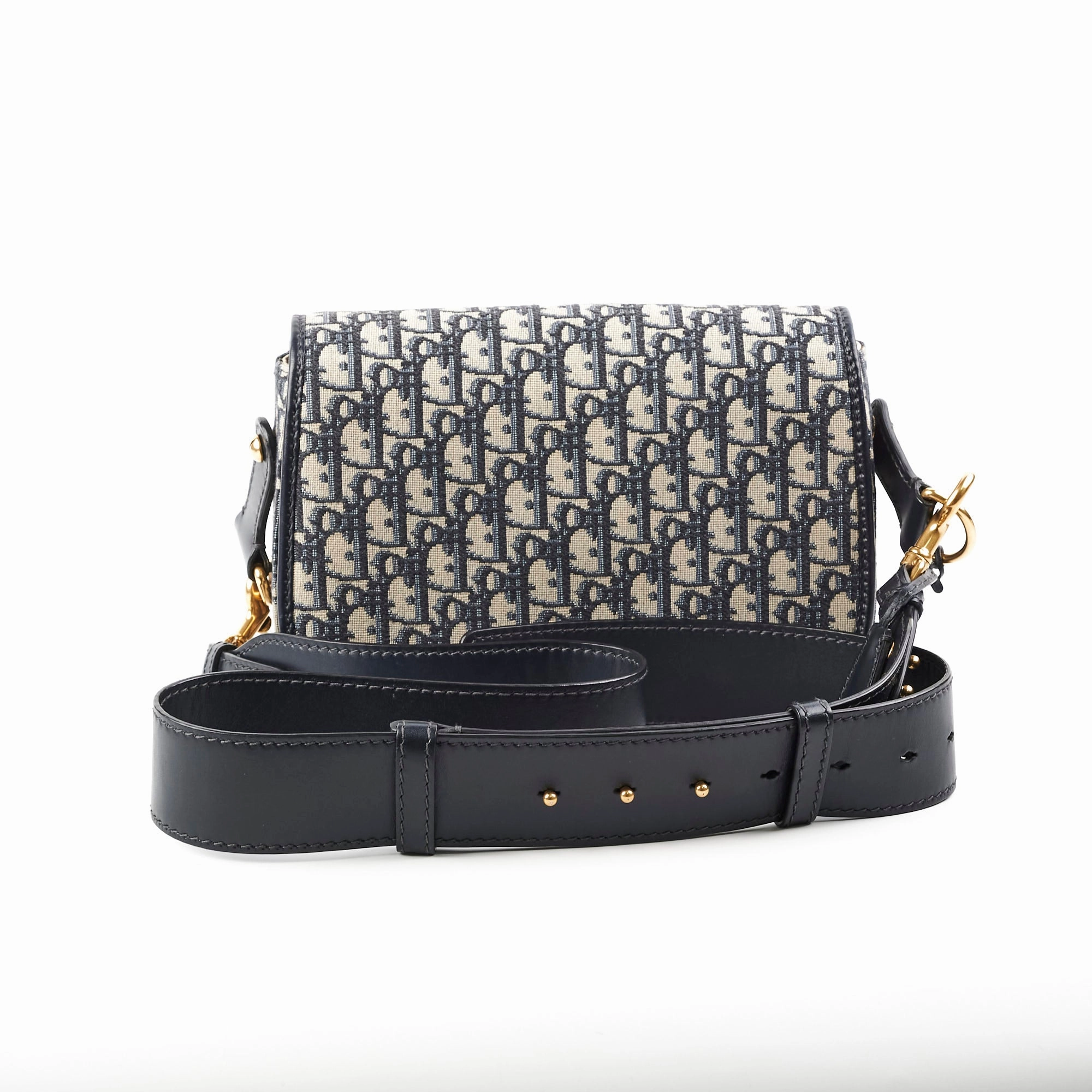 Christian Dior Totter Flap Navy Oblique Crossbody