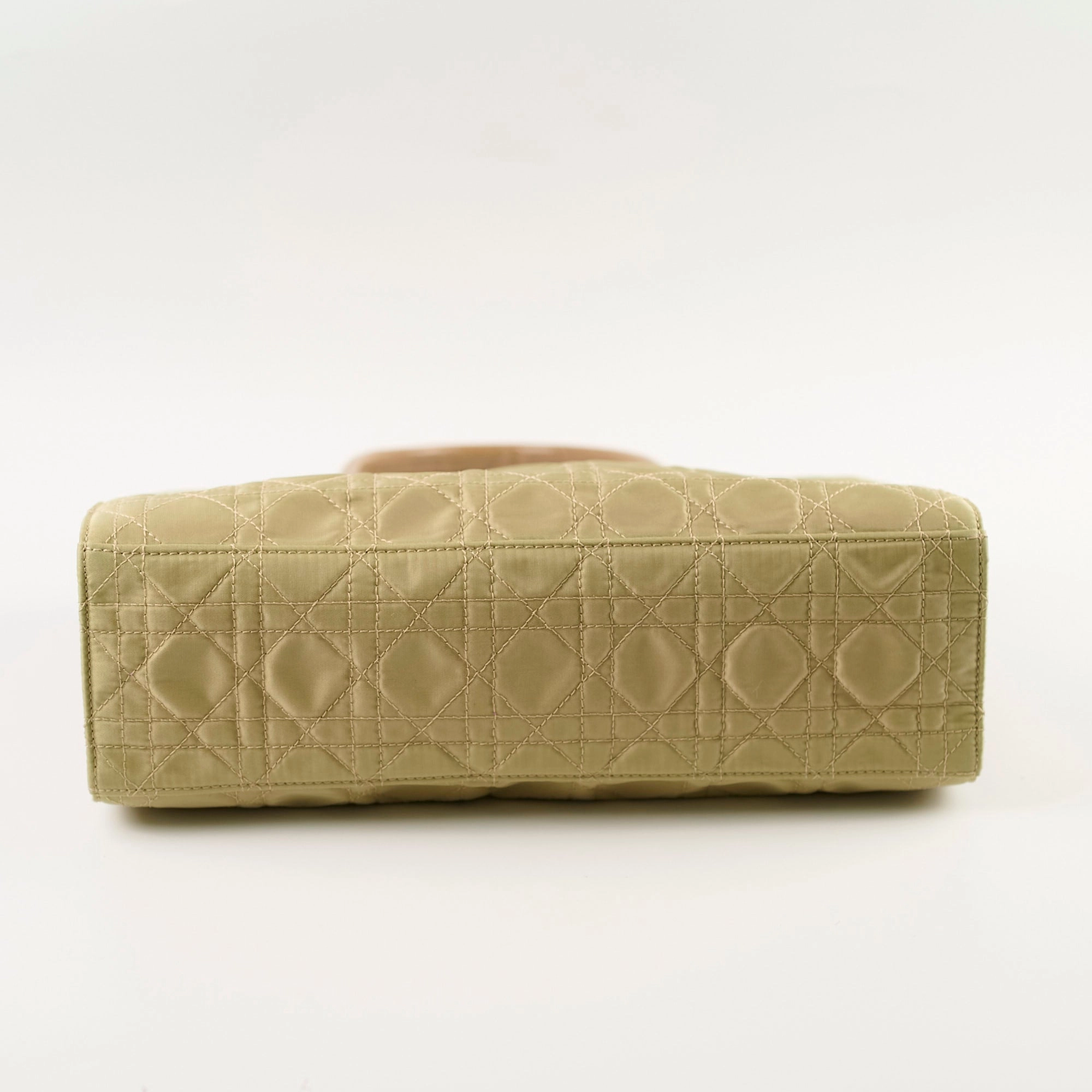 Christian Dior Vintage Lady Dior Bag in Green Cannage Nylon