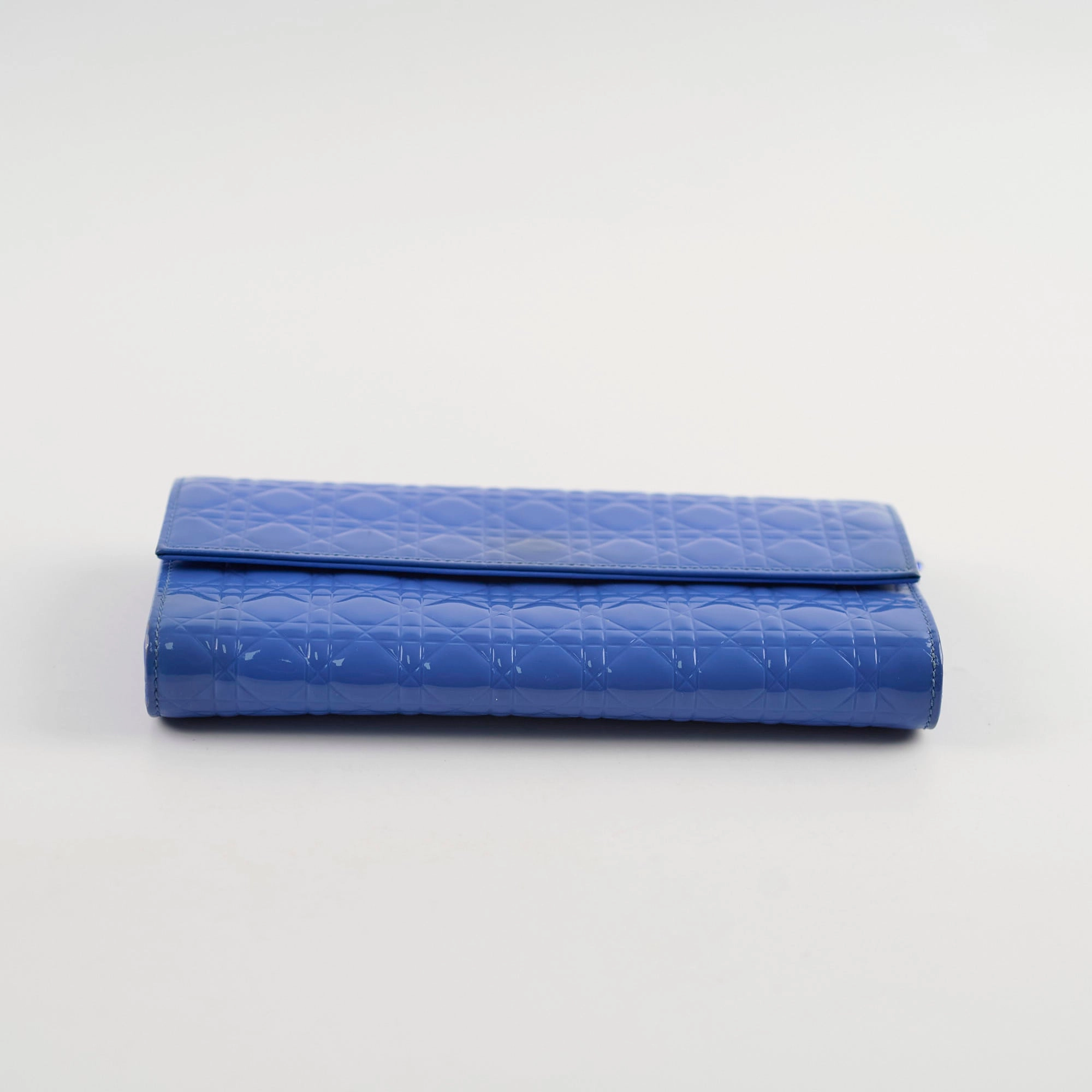 Christian Dior Wallet on Chain WOC Blue Patent