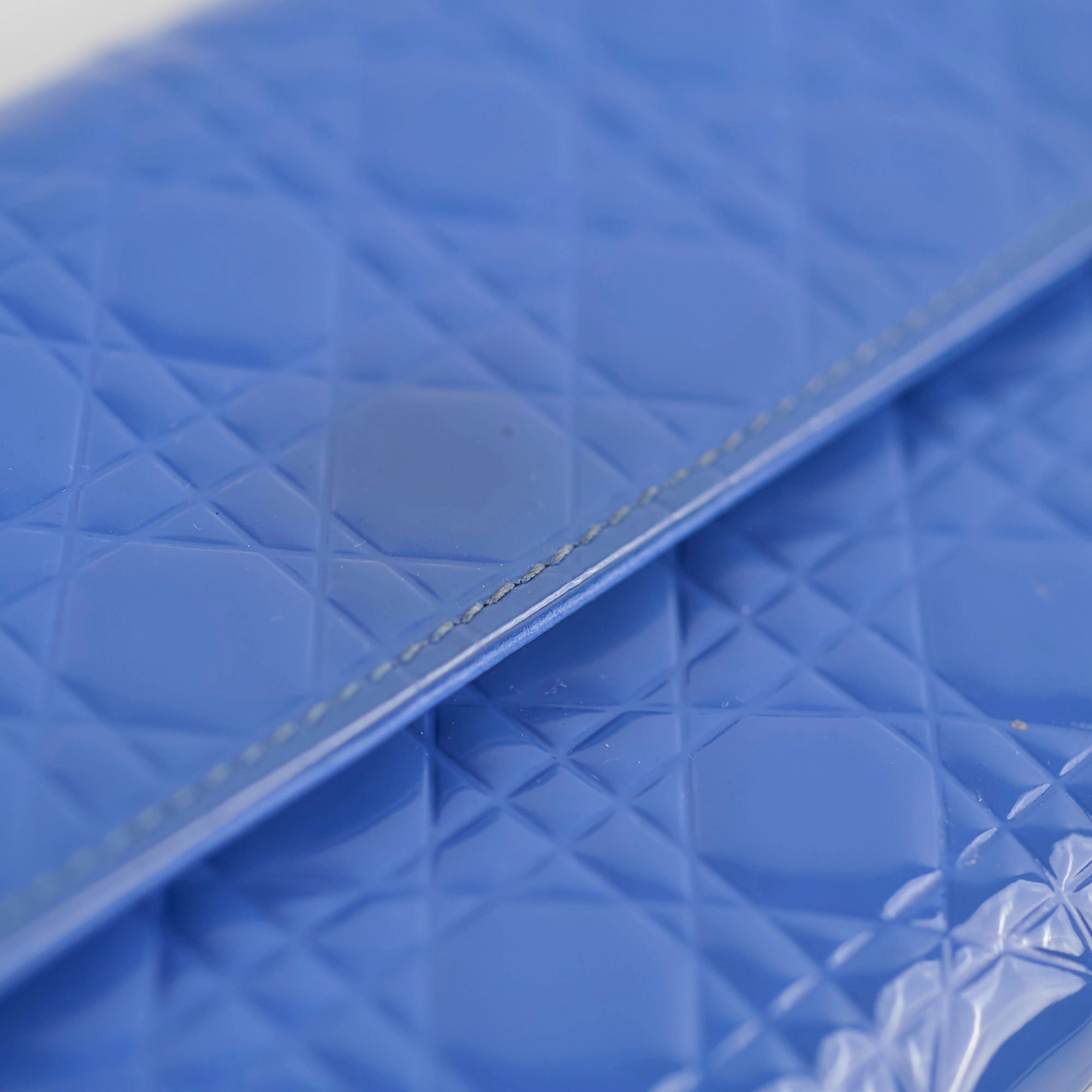 Christian Dior Wallet on Chain WOC Blue Patent