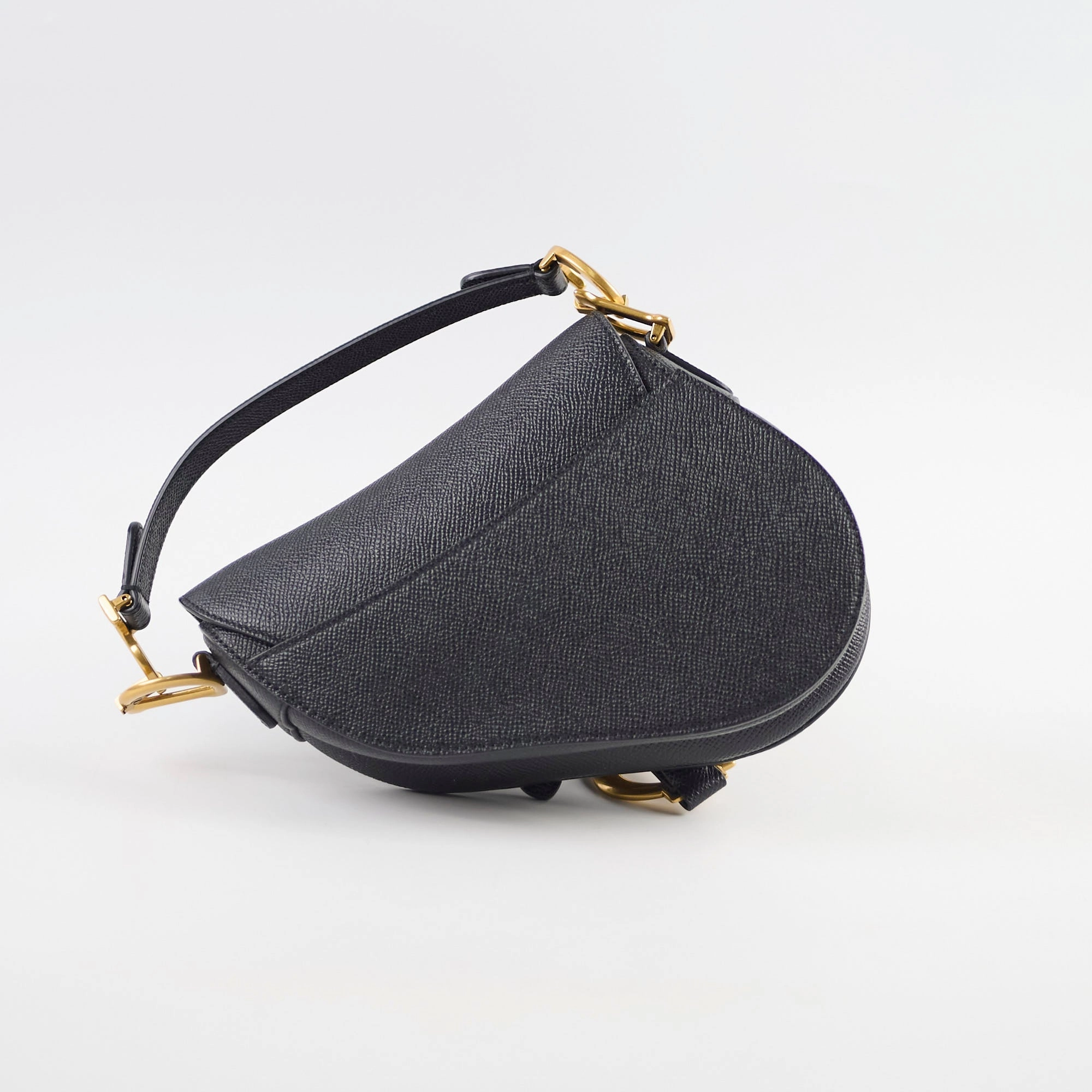 Christina Dior Mini Saddle Bag Black