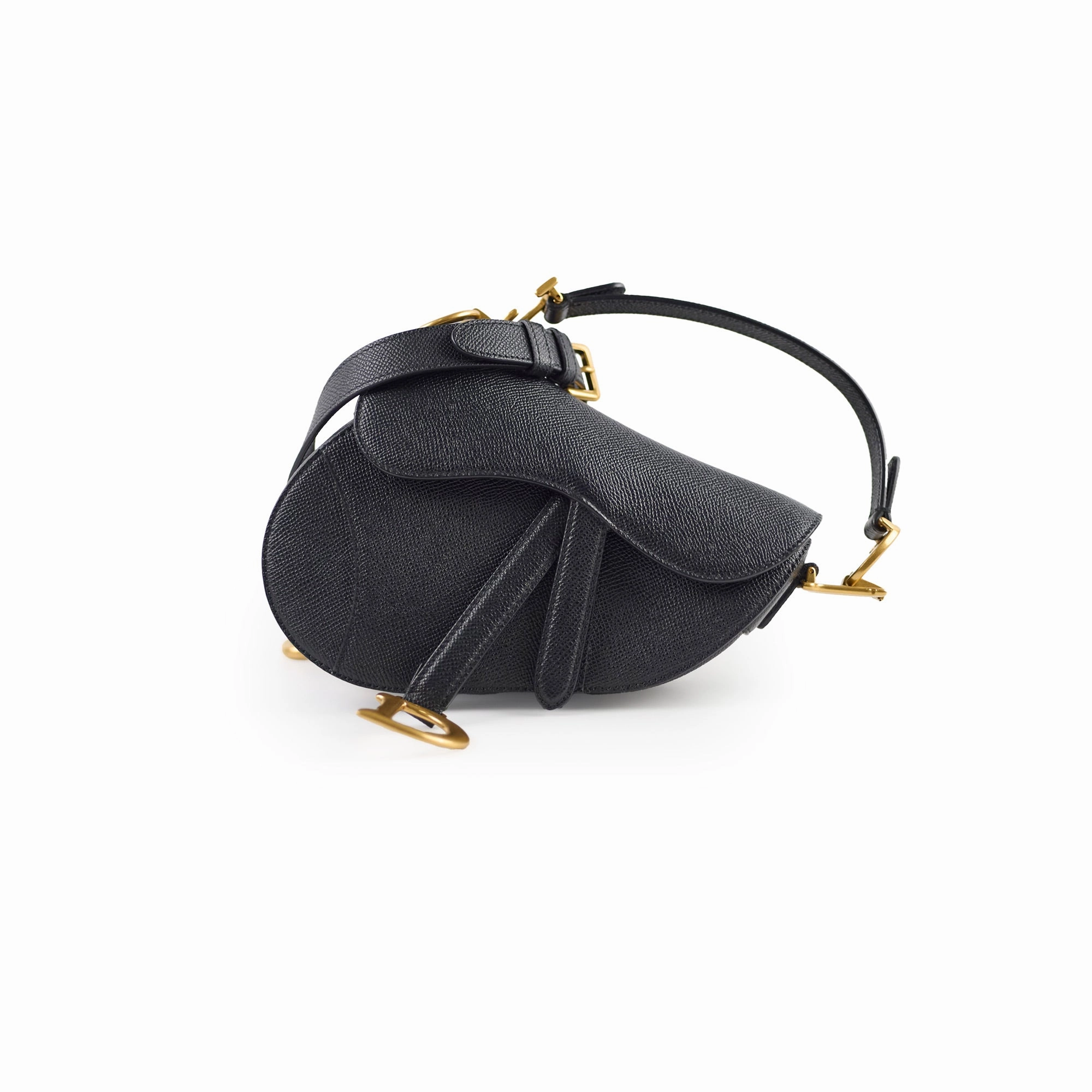 Christina Dior Mini Saddle Bag Black